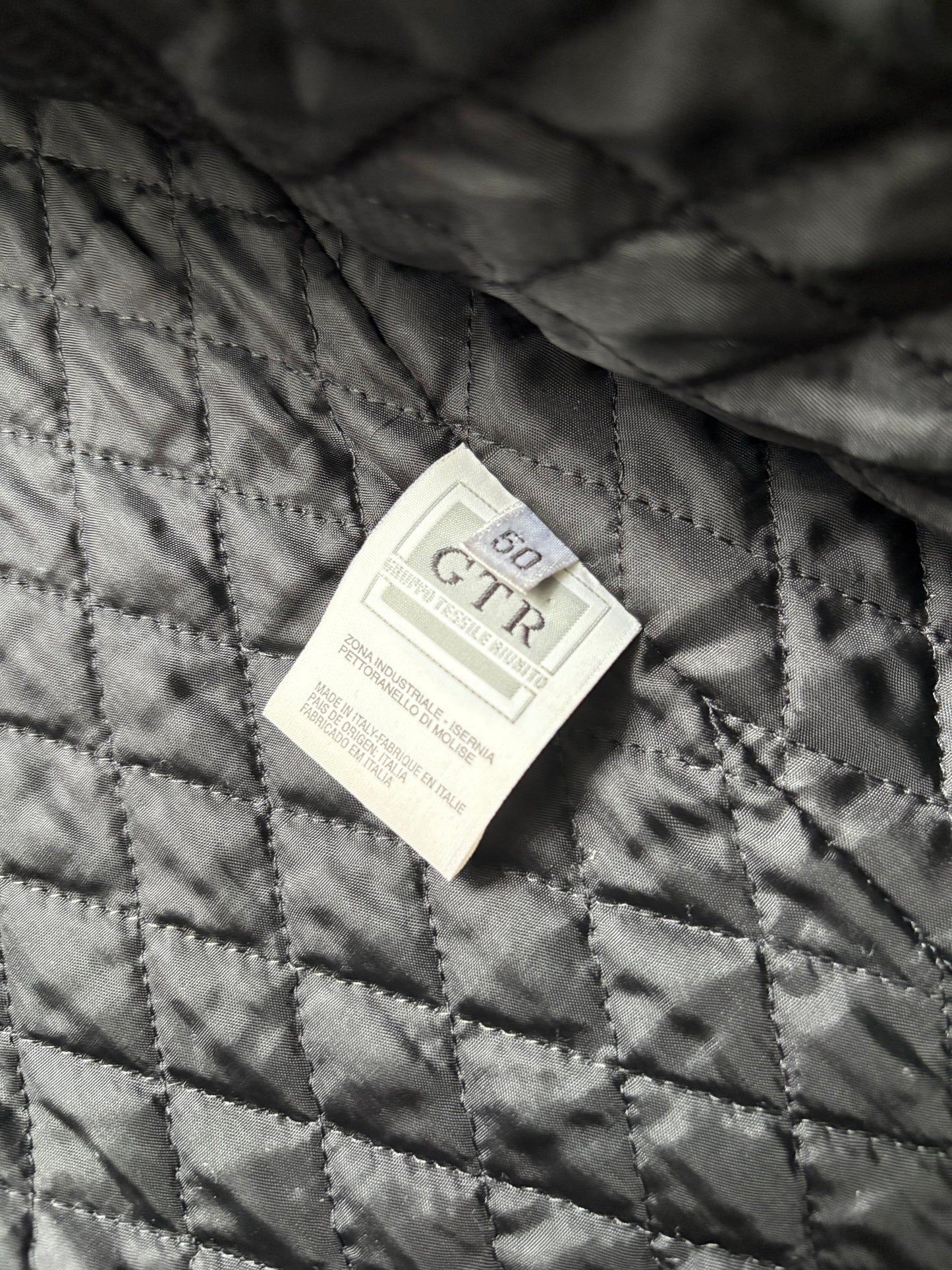 Helmut Lang 1997 Paint Stripe Double Breasted Peacoat Jacket
