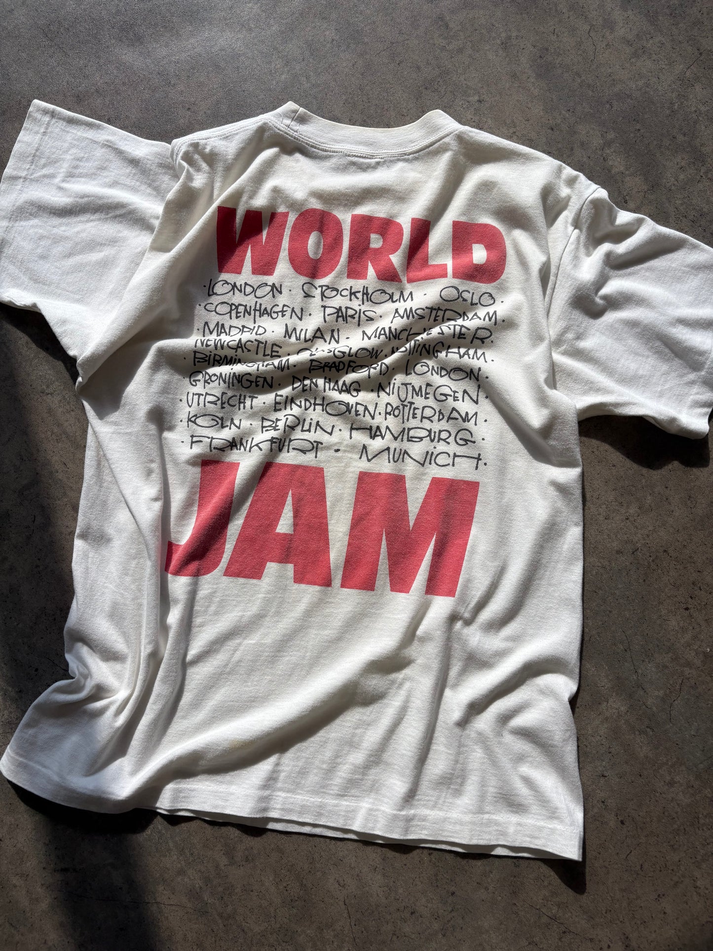 Pearl Jam 1992 “World Jam” Euro Tour Shirt