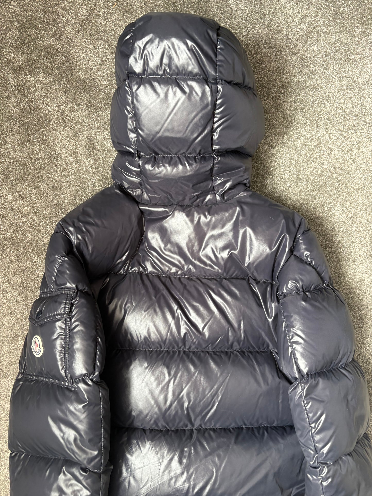 Moncler Navy Maya Hooded Down Puffer Jacket