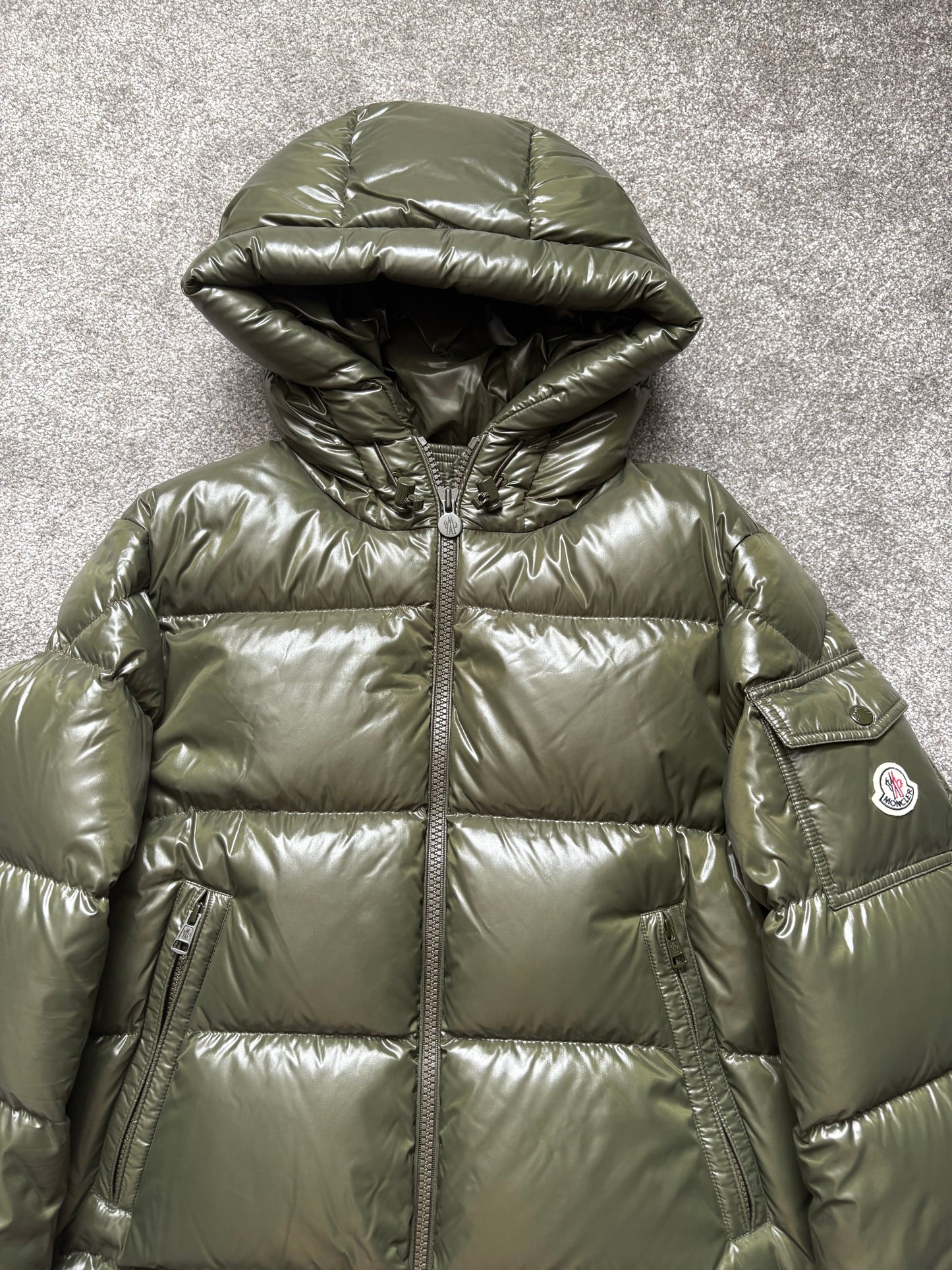 Moncler Green Hooded Down Puffer Jacket