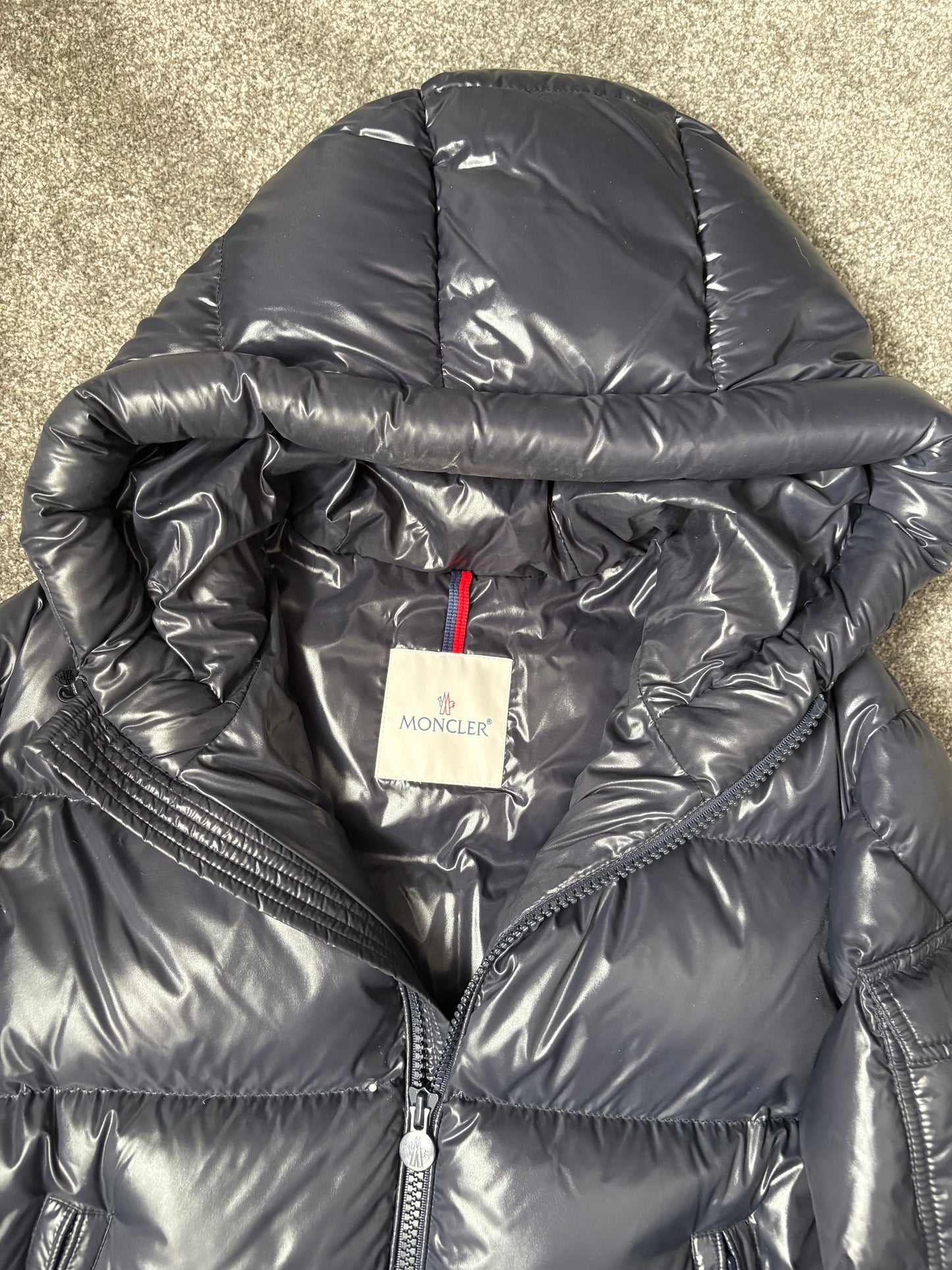 Moncler Navy Maya Hooded Down Puffer Jacket