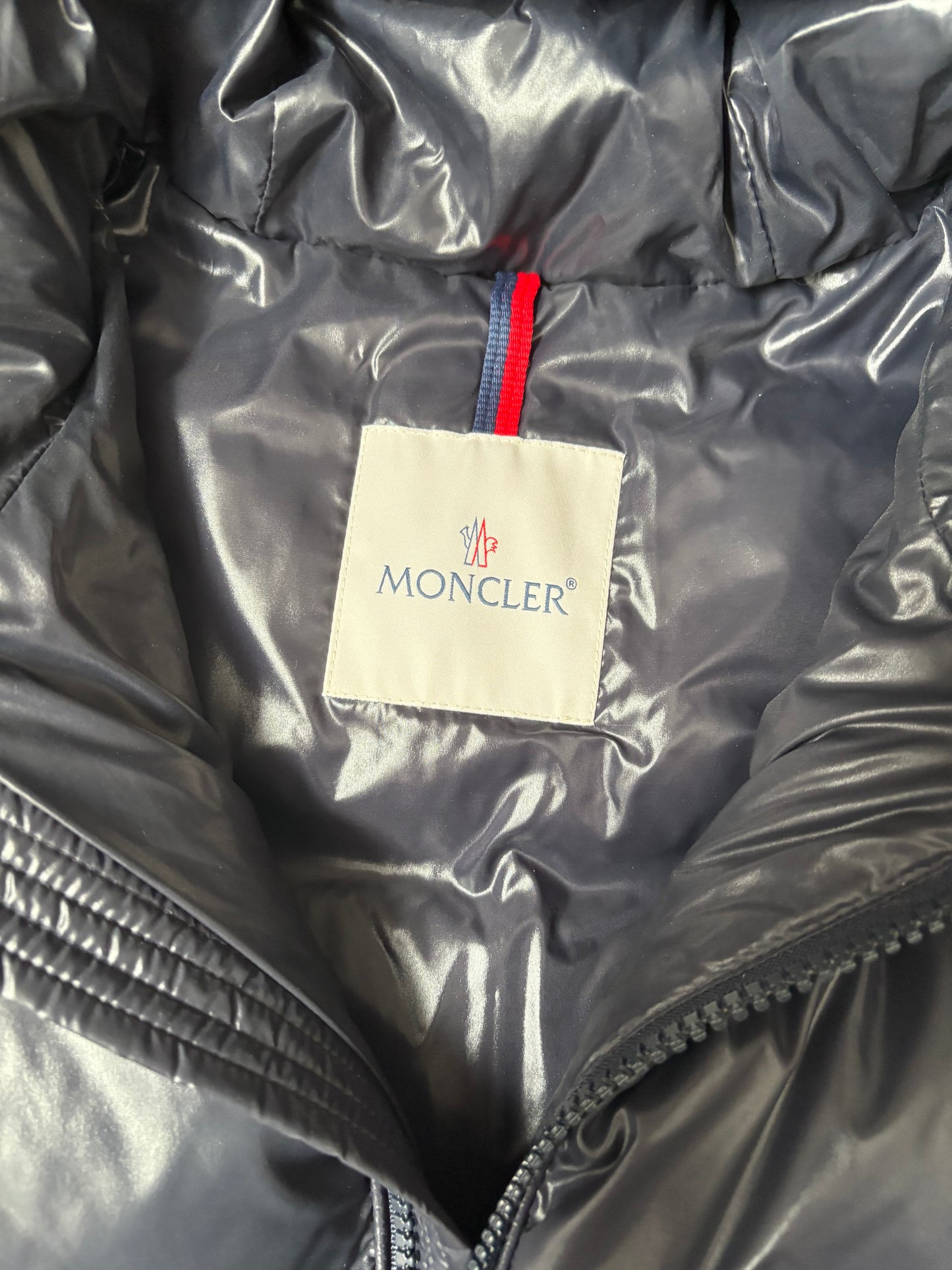 Moncler Navy Maya Hooded Down Puffer Jacket