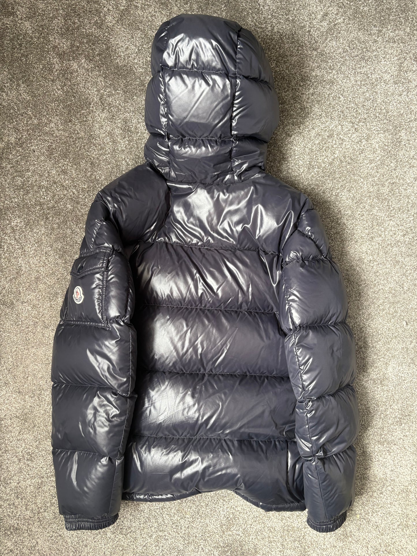 Moncler Navy Maya Hooded Down Puffer Jacket