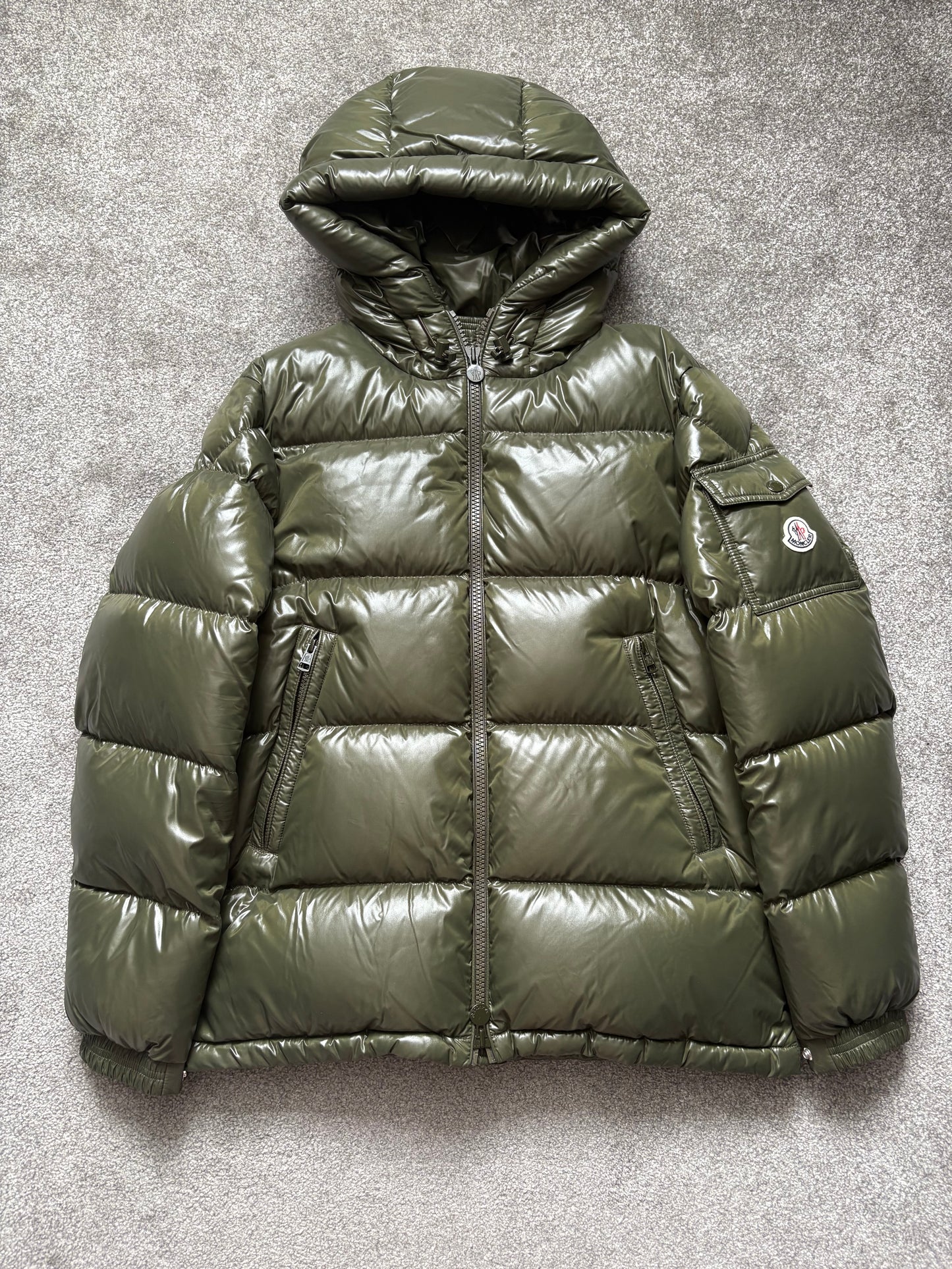 Moncler Green Hooded Down Puffer Jacket
