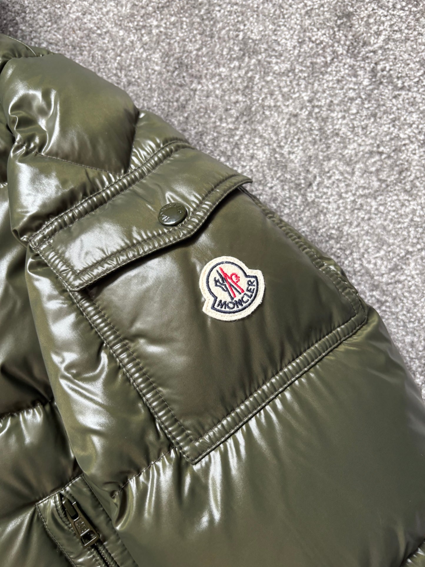 Moncler Green Hooded Down Puffer Jacket