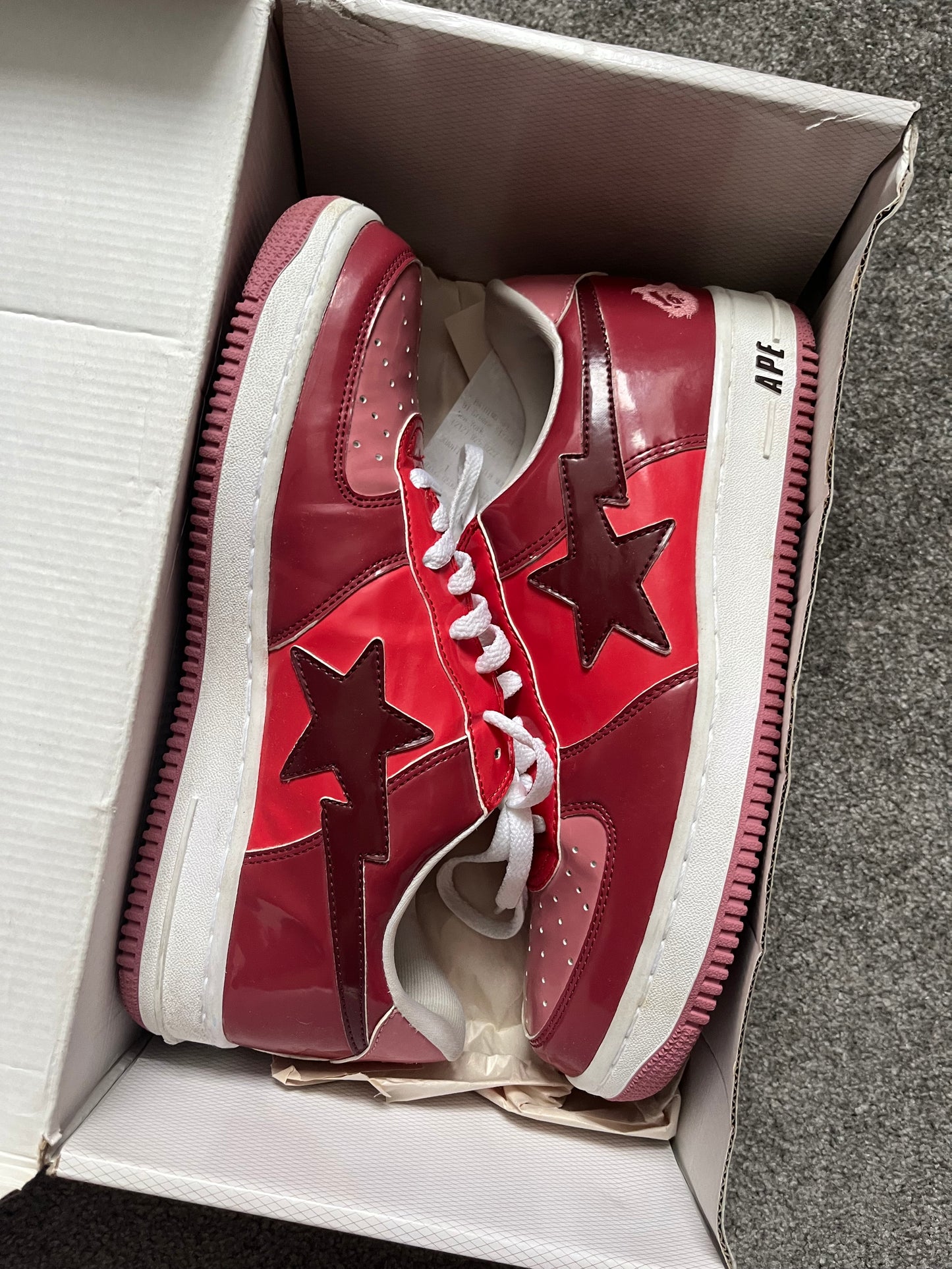 Bape Bapesta Red Trainers
