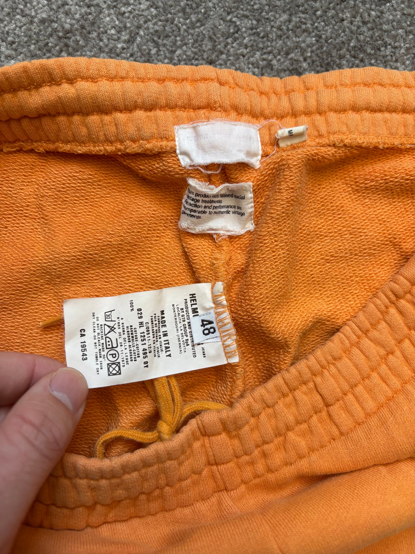 Helmut Lang Safety Orange 1999 Shorts