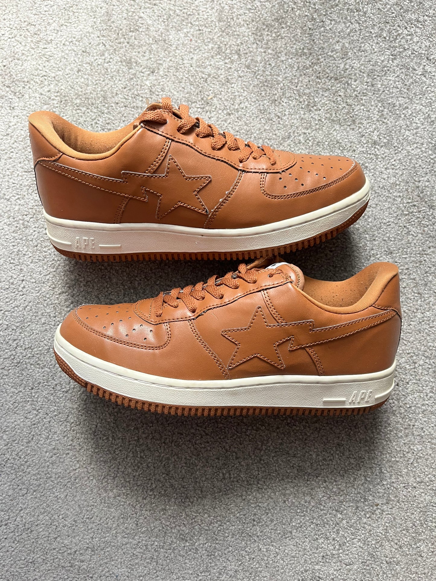 Bape Bapesta Beige Leather 2005 Trainers
