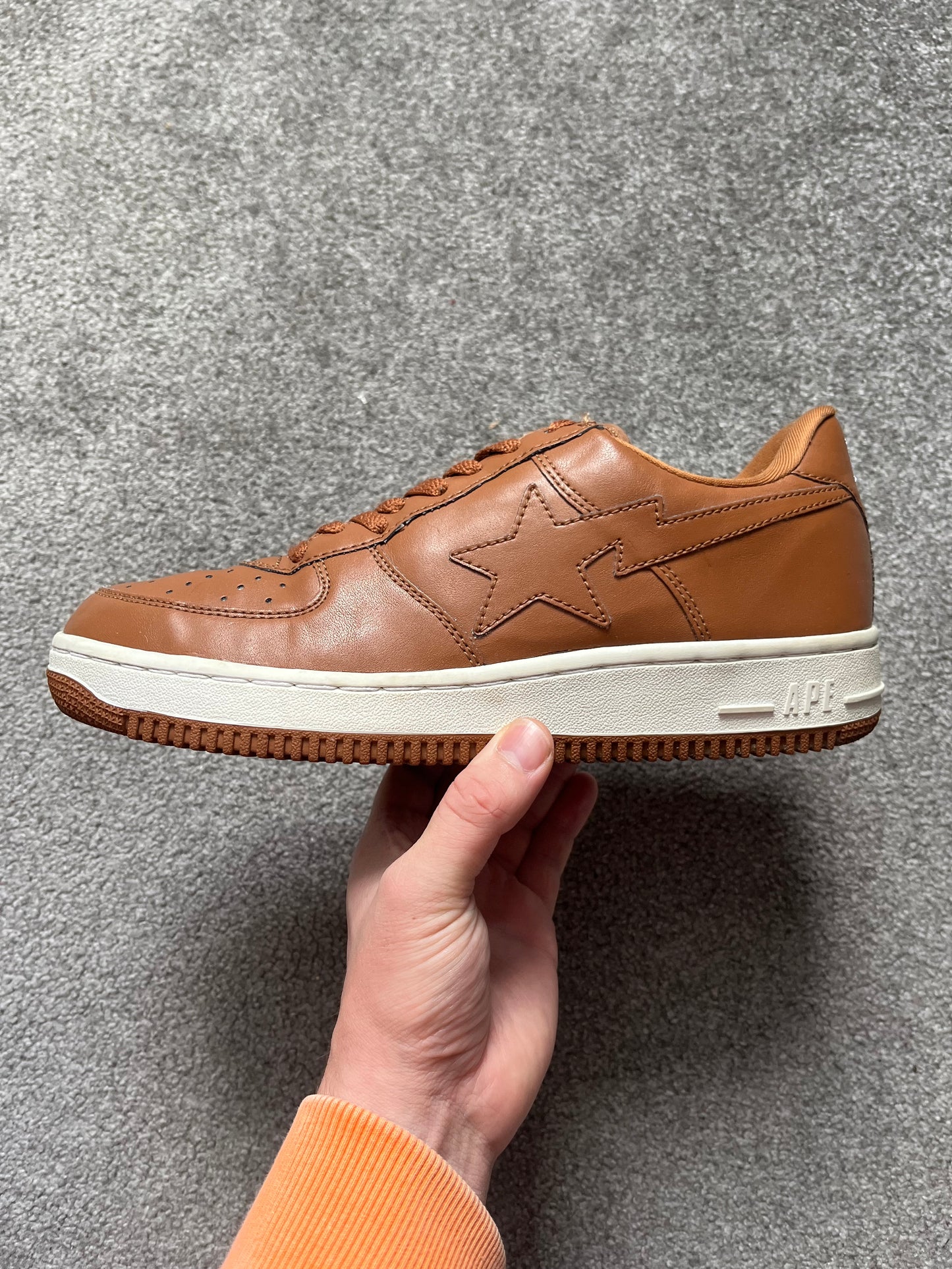 Bape Bapesta Beige Leather 2005 Trainers