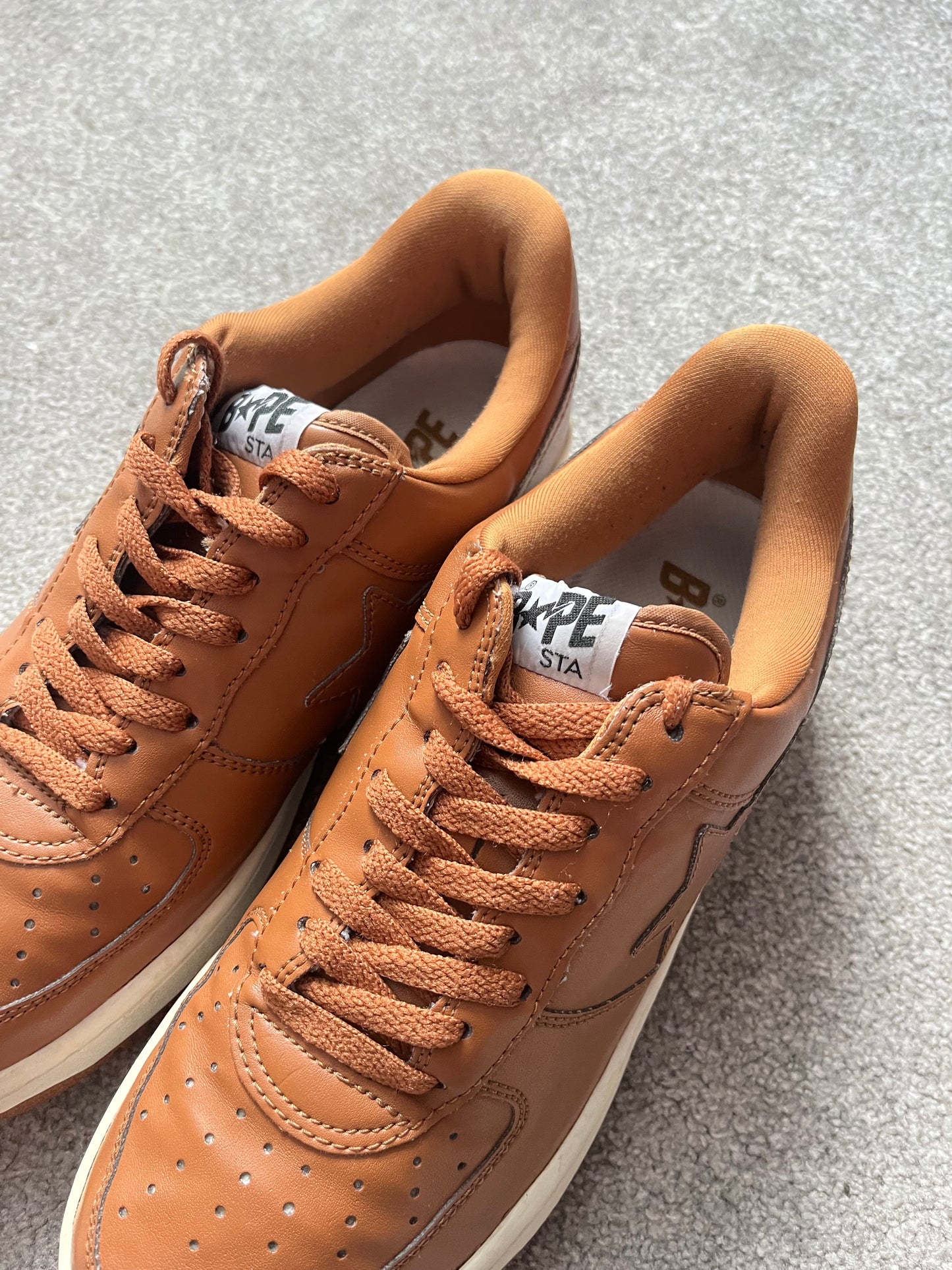 Bape Bapesta Beige Leather 2005 Trainers