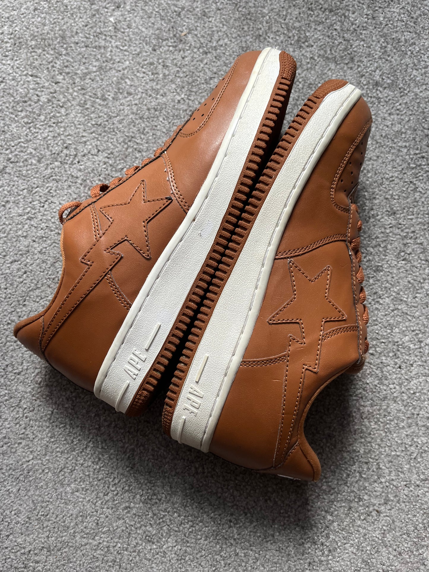 Bape Bapesta Beige Leather 2005 Trainers