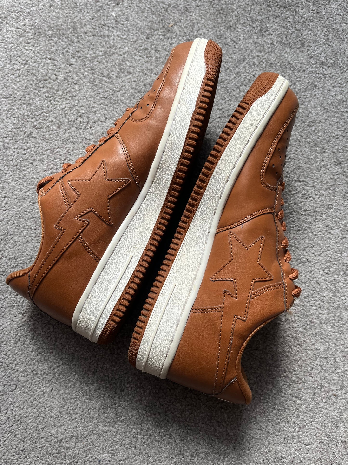 Bape Bapesta Beige Leather 2005 Trainers