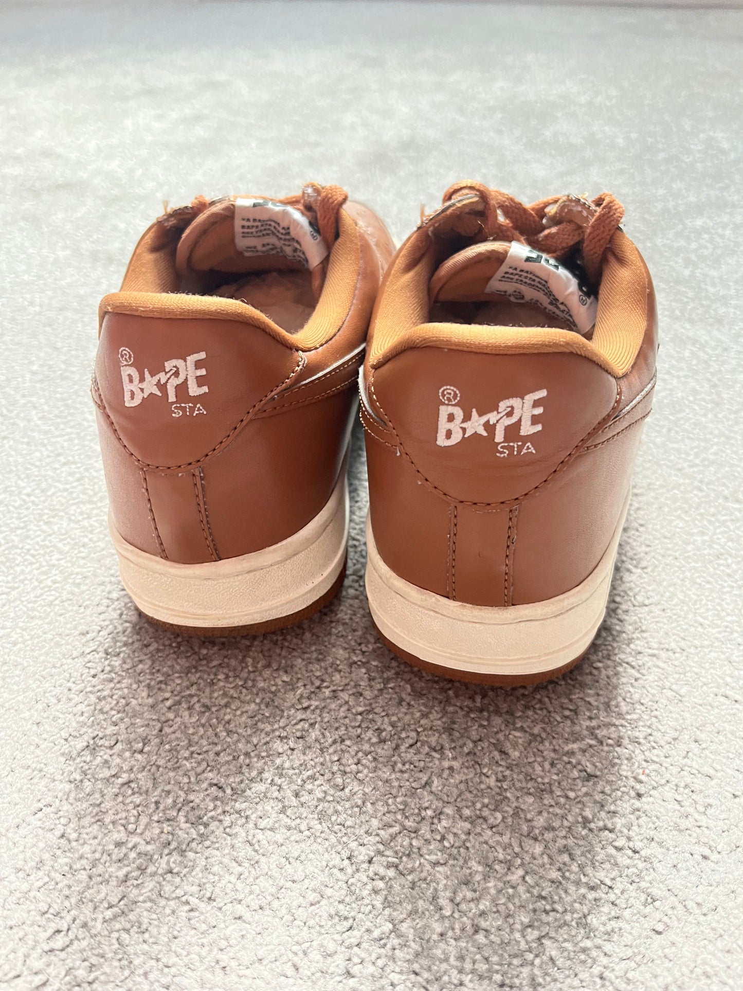 Bape Bapesta Beige Leather 2005 Trainers