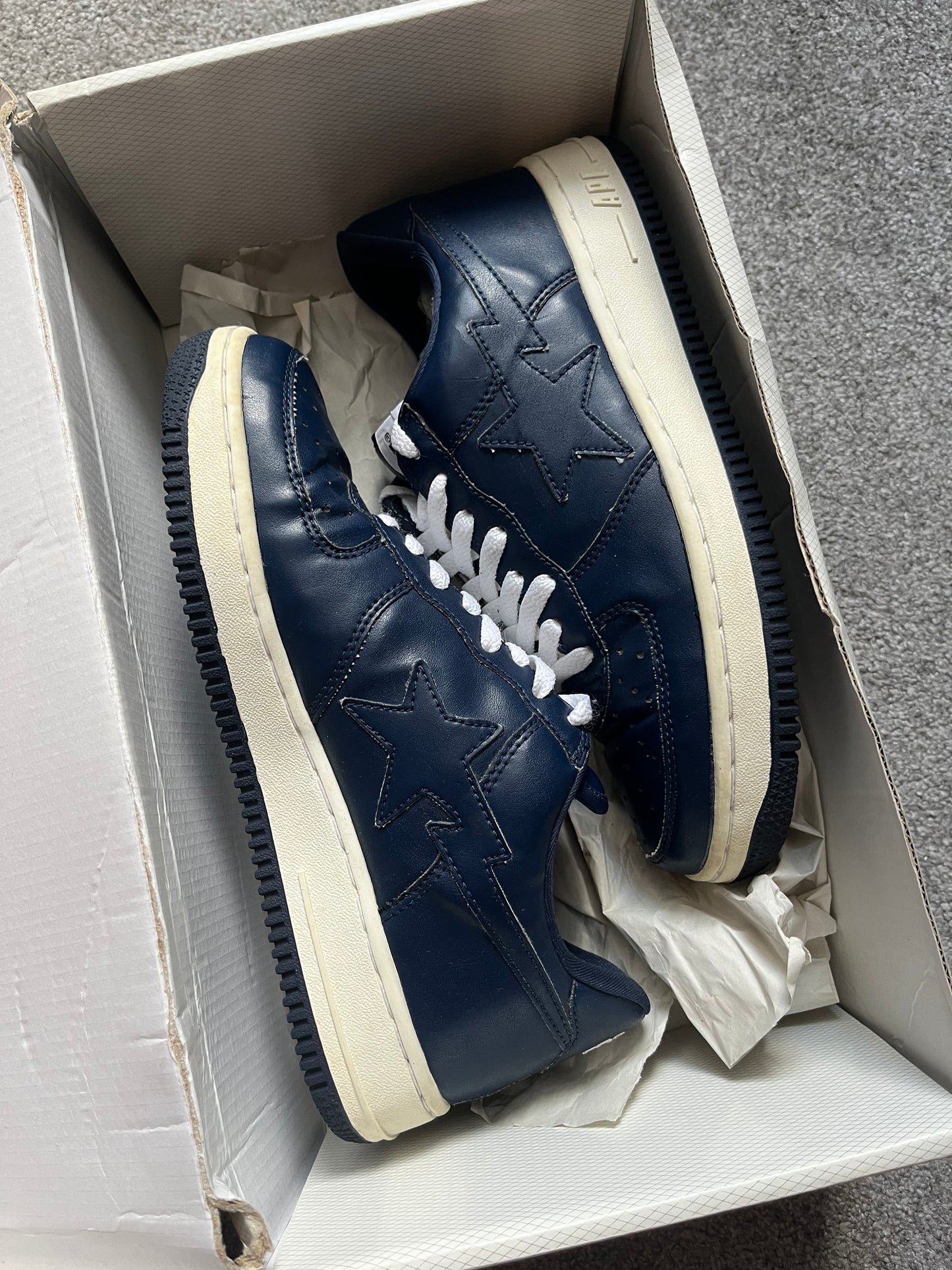 Bape Bapesta Navy Leather 2005 Trainers