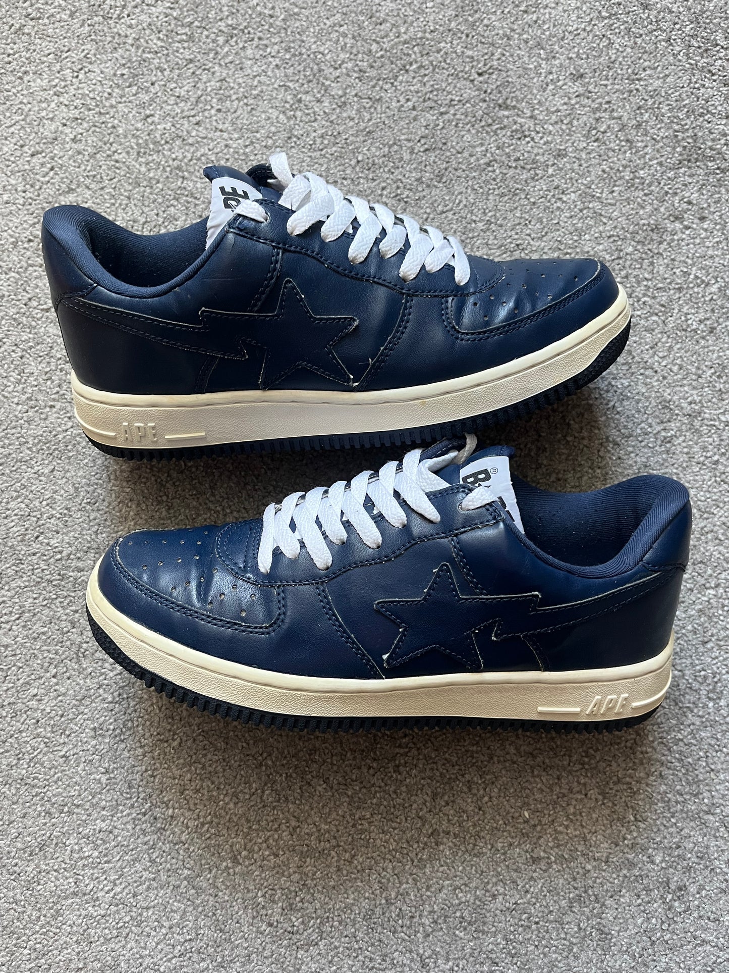 Bape Bapesta Navy Leather 2005 Trainers
