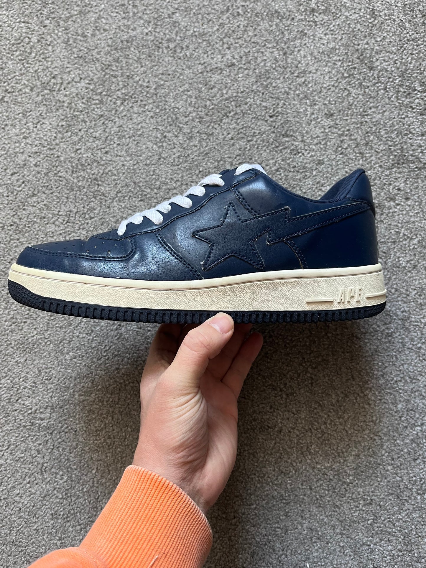 Bape Bapesta Navy Leather 2005 Trainers