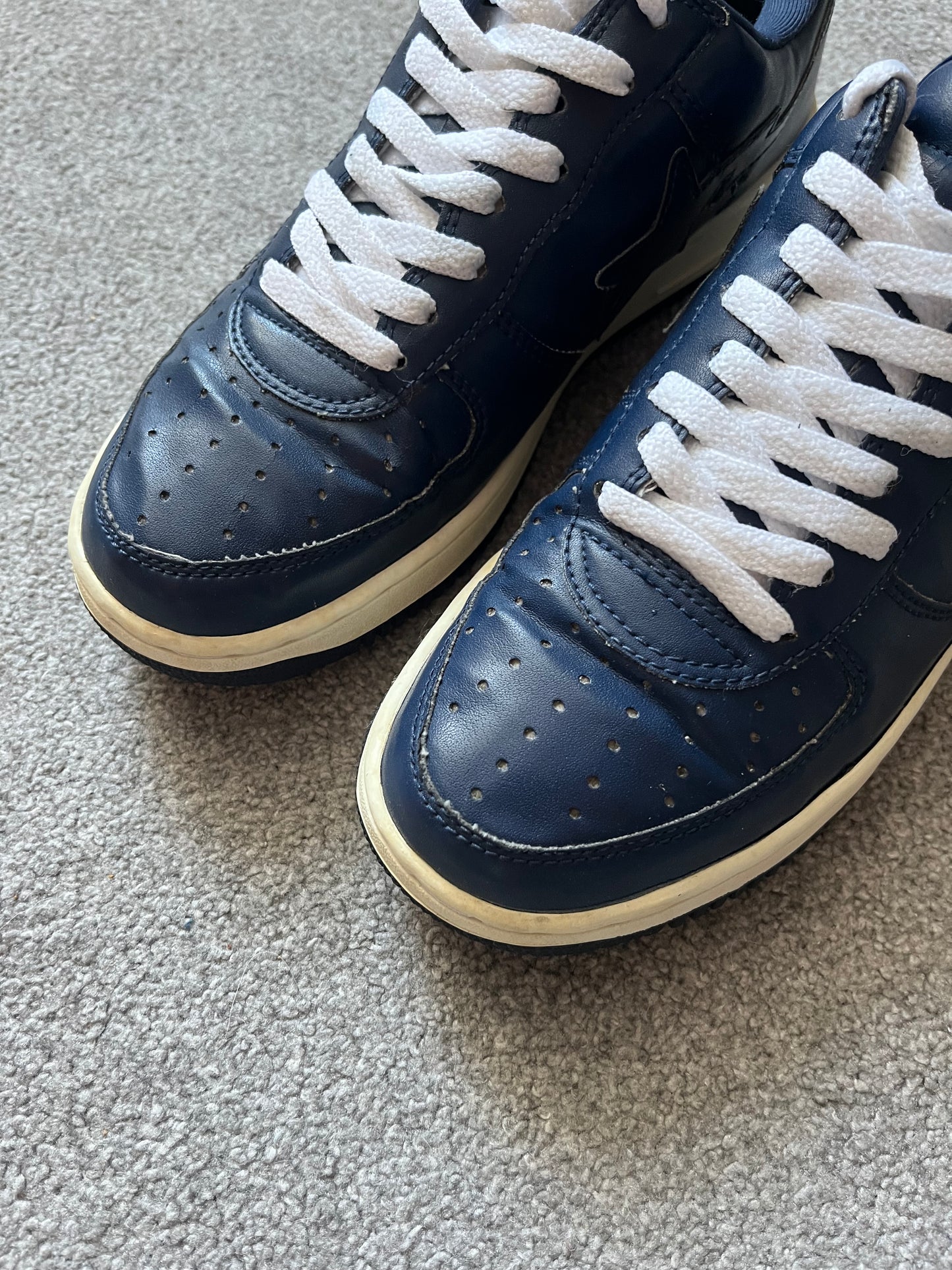 Bape Bapesta Navy Leather 2005 Trainers