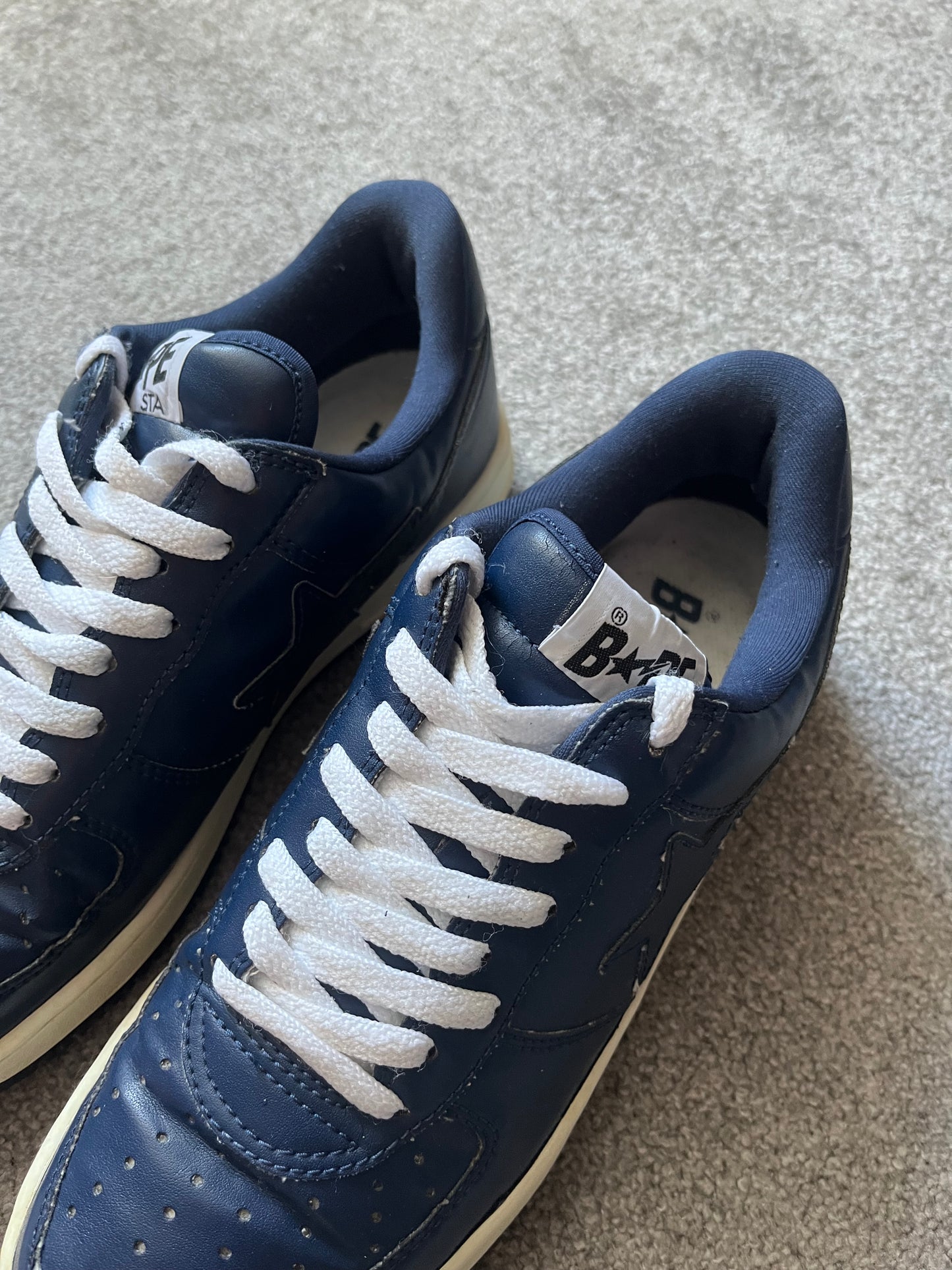 Bape Bapesta Navy Leather 2005 Trainers