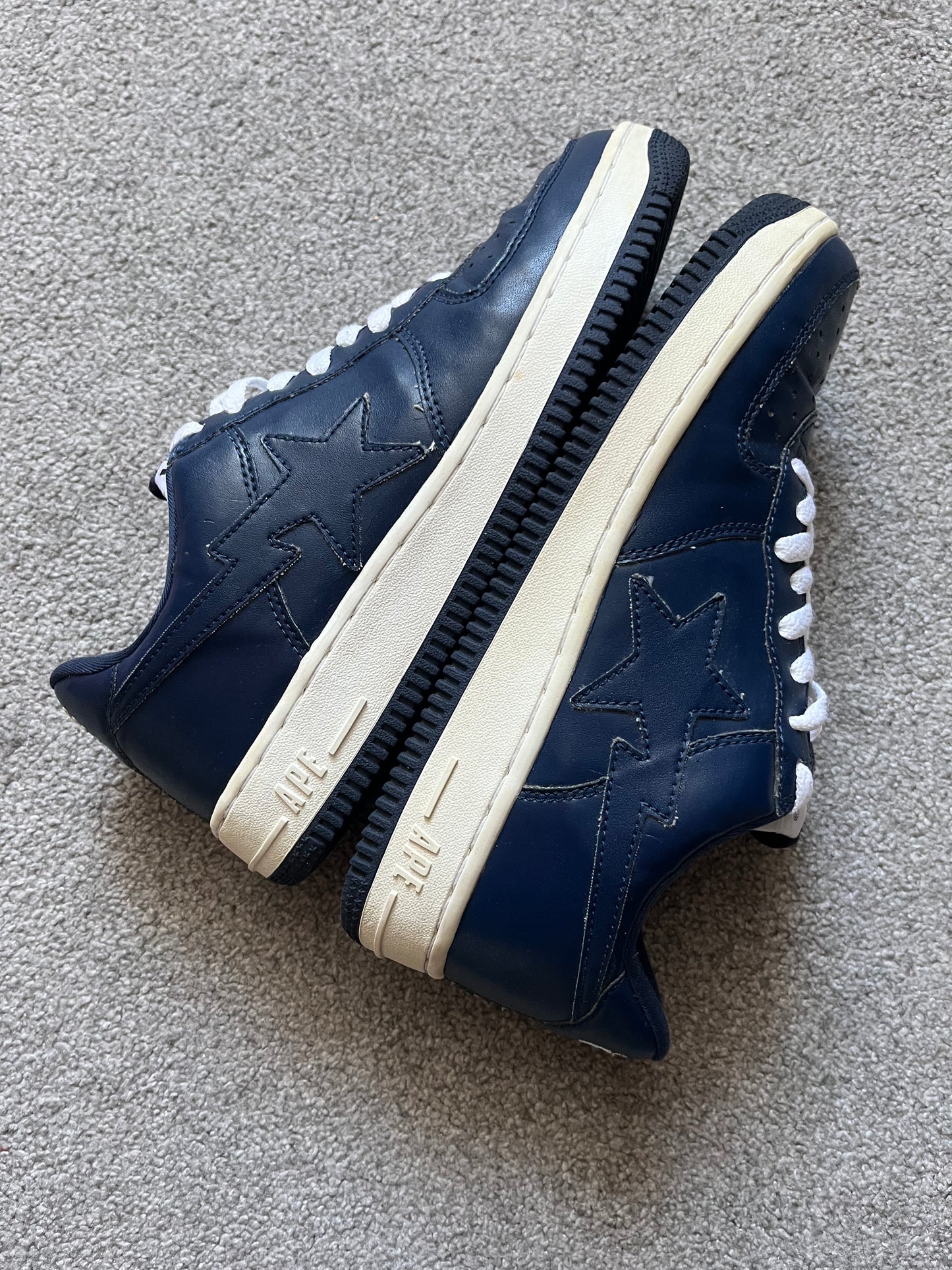 Bape Bapesta Navy Leather 2005 Trainers