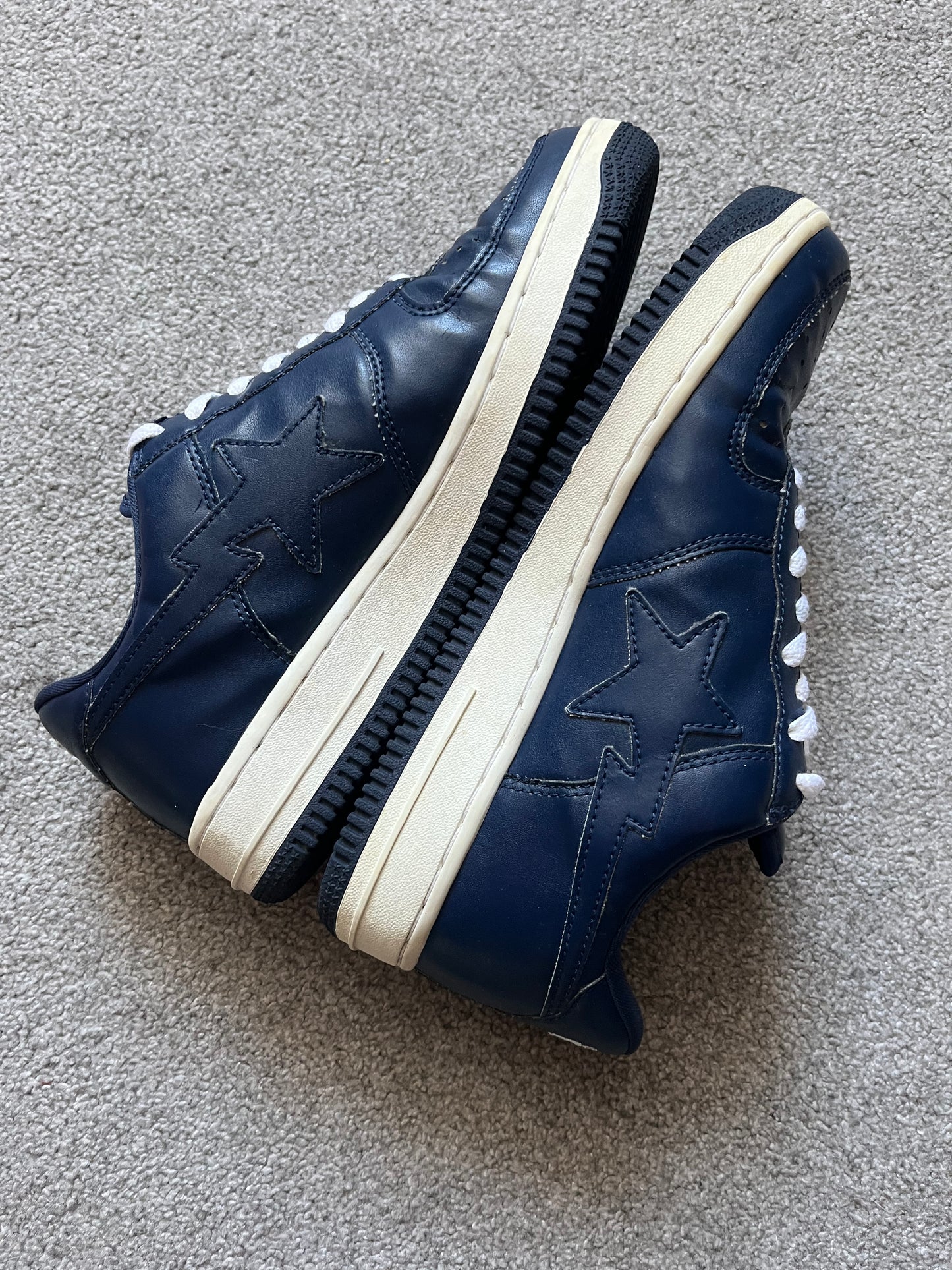 Bape Bapesta Navy Leather 2005 Trainers