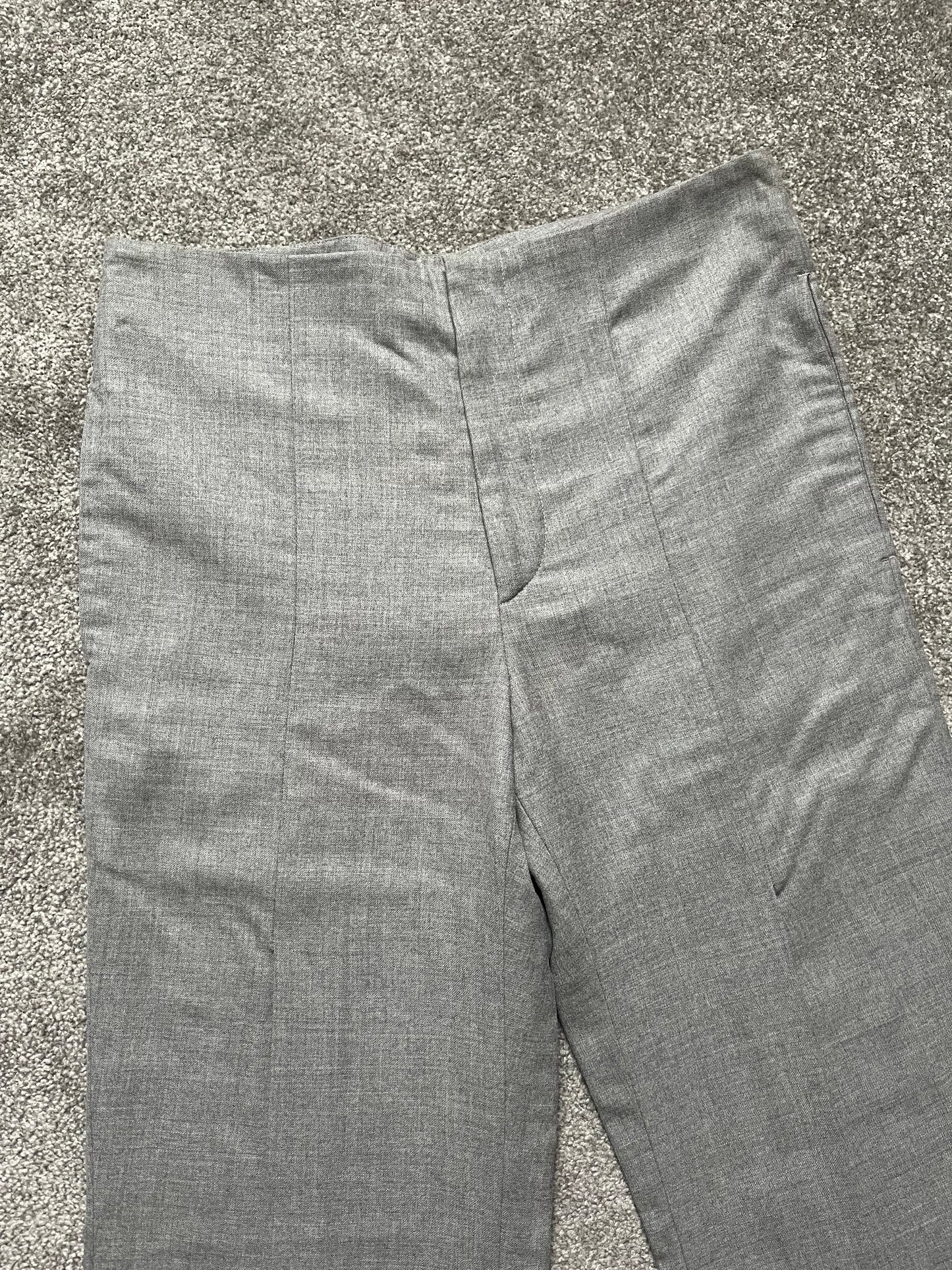 Raf Simons 1999 - 2000 Pleated Grey Flare Trousers