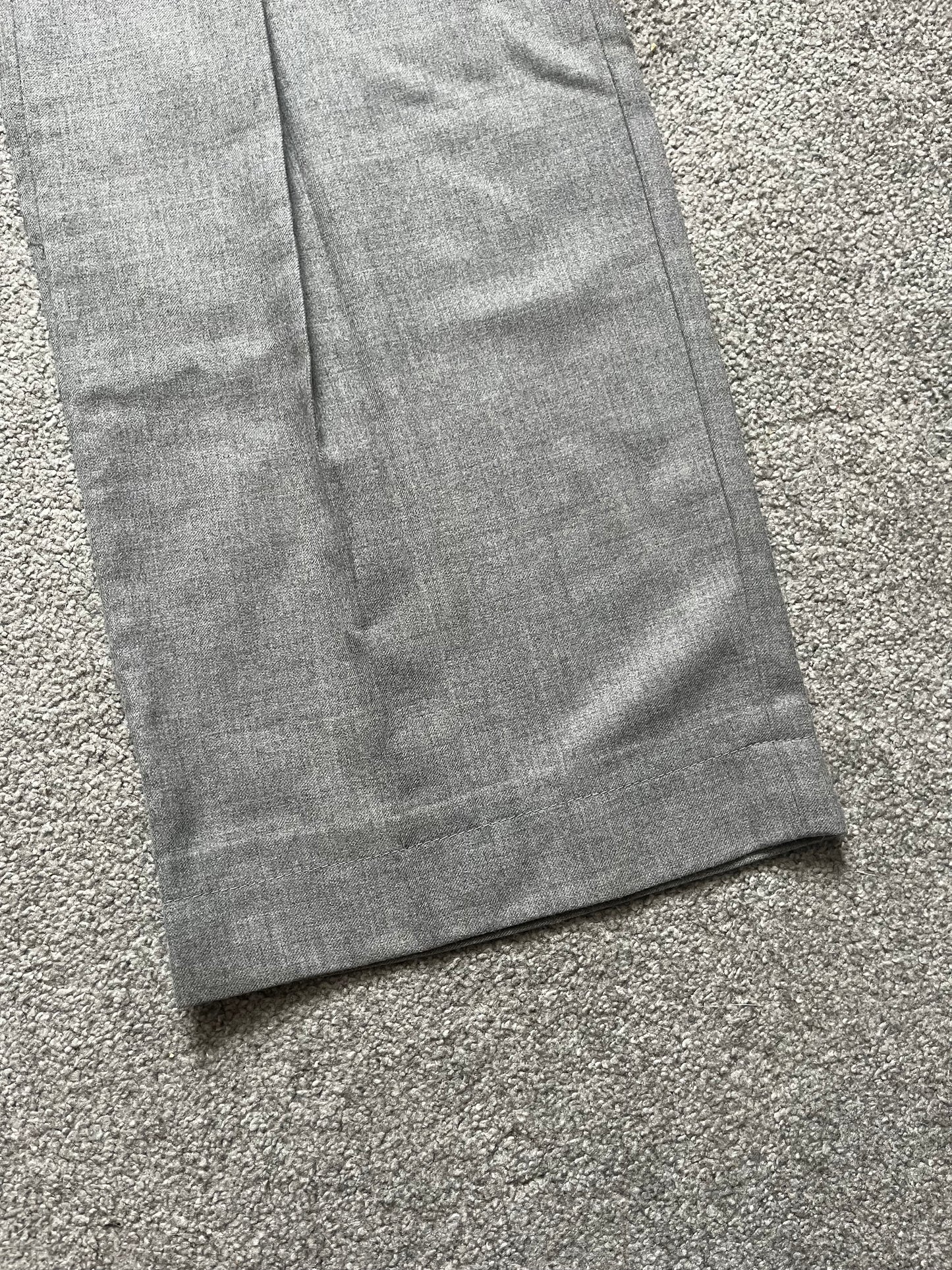 Raf Simons 1999 - 2000 Pleated Grey Flare Trousers