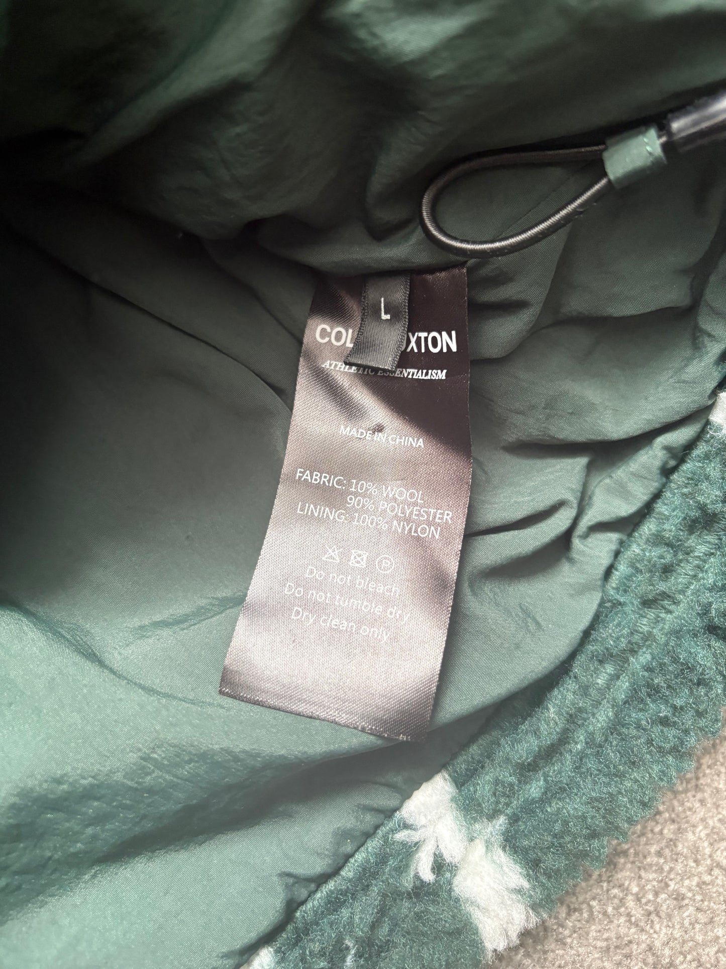 Cole Buxton Green Fleece Zip Up Jacket