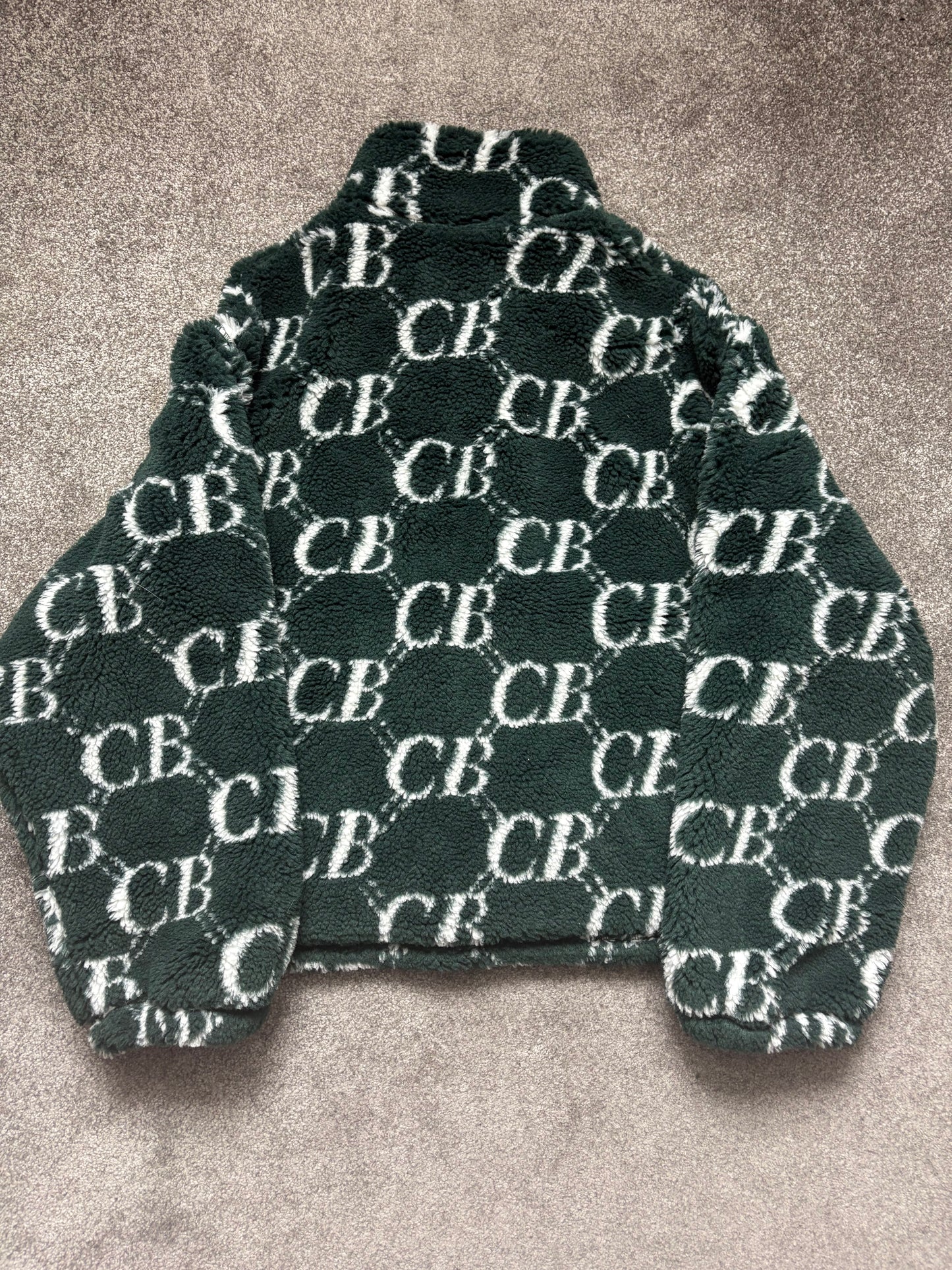 Cole Buxton Green Fleece Zip Up Jacket