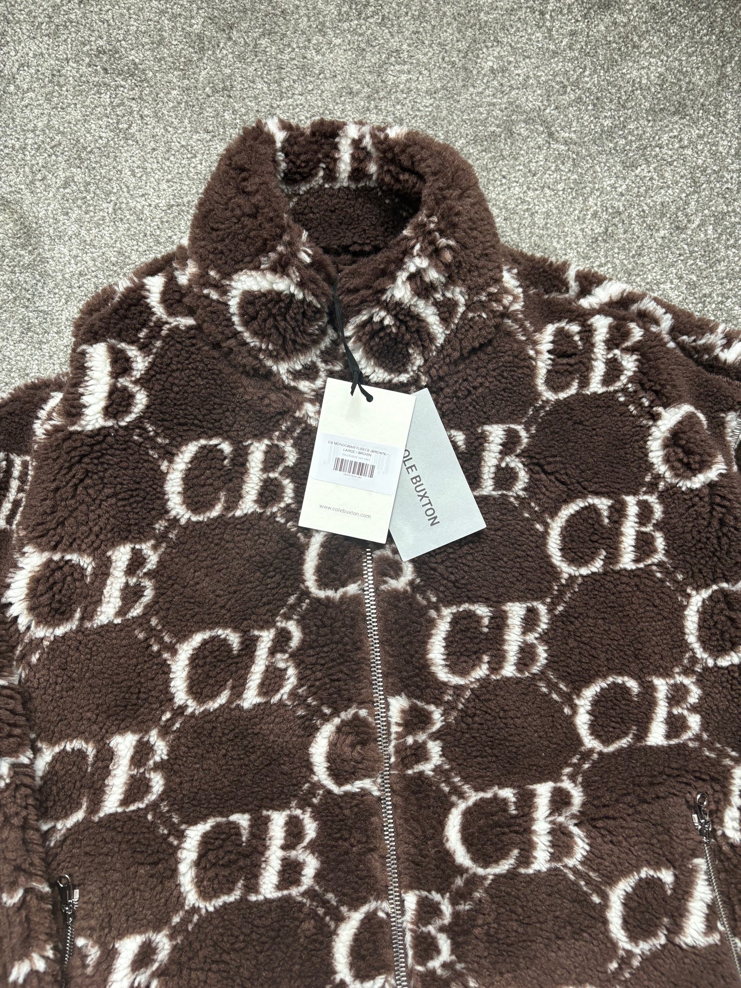 Cole Buxton Brown Fleece Zip Up Jacket