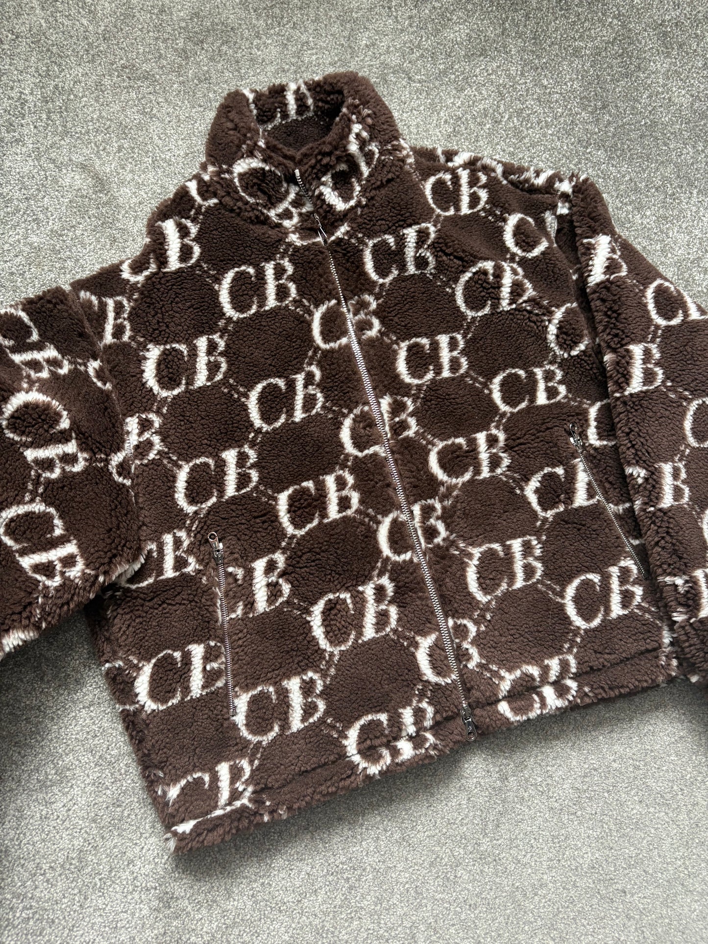 Cole Buxton Brown Fleece Zip Up Jacket
