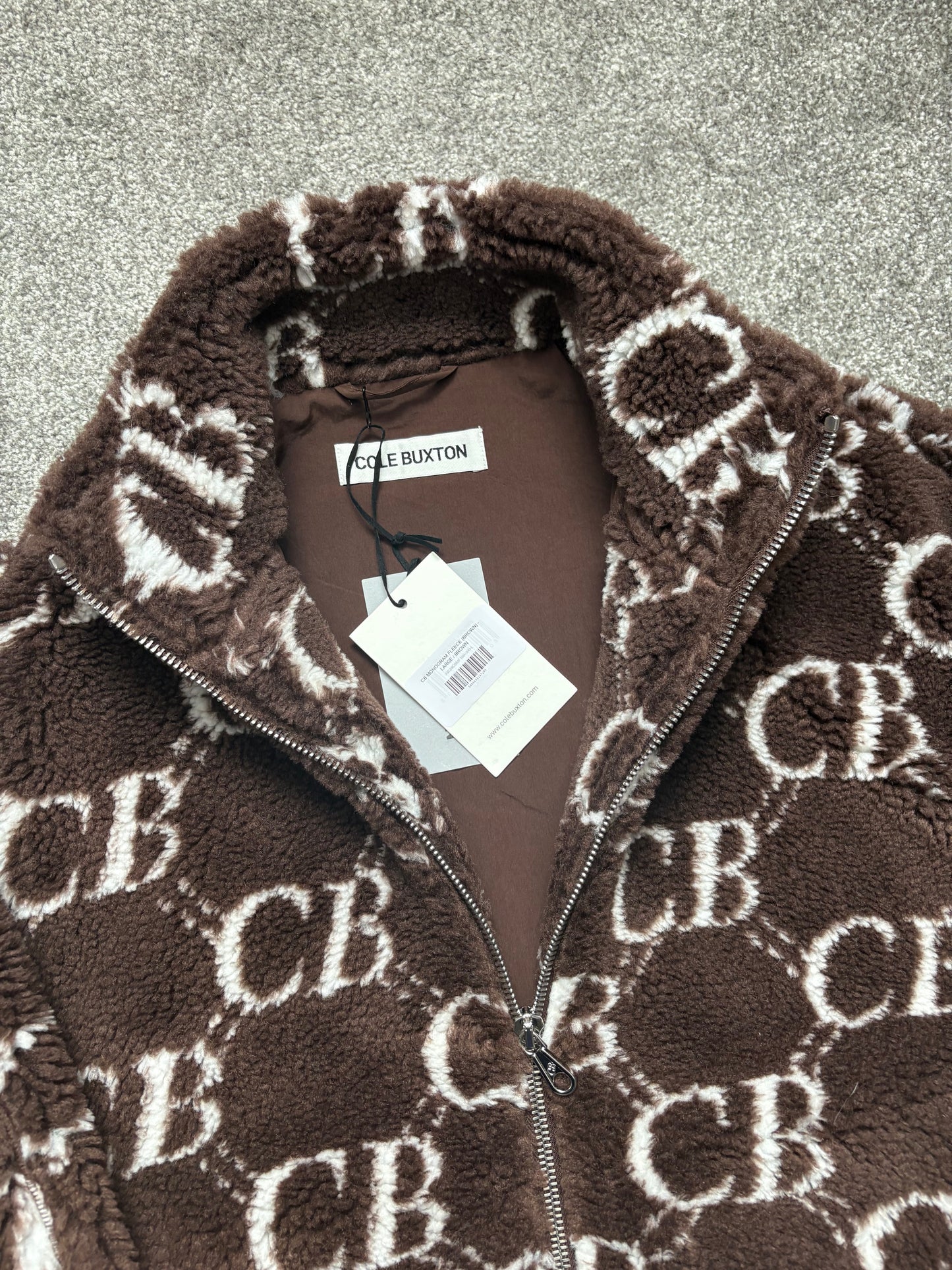 Cole Buxton Brown Fleece Zip Up Jacket