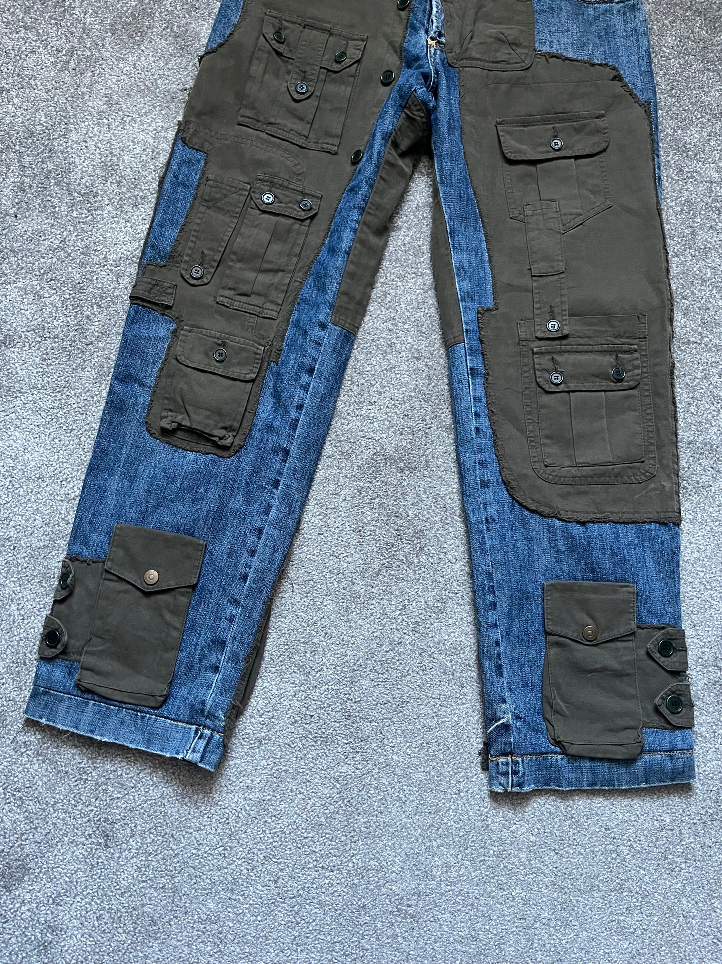 Dolce & Gabbana A/W05 Hybrid Multi Pocket Cargo Denim Jeans