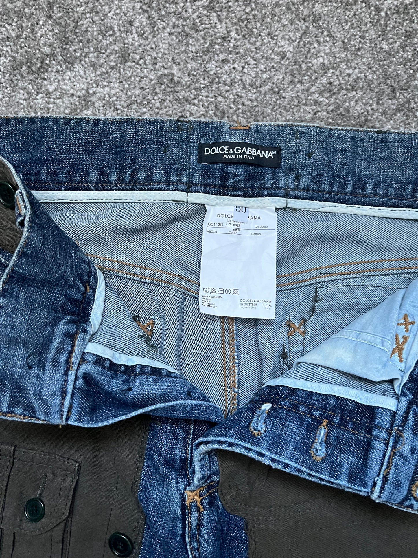 Dolce & Gabbana A/W05 Hybrid Multi Pocket Cargo Denim Jeans