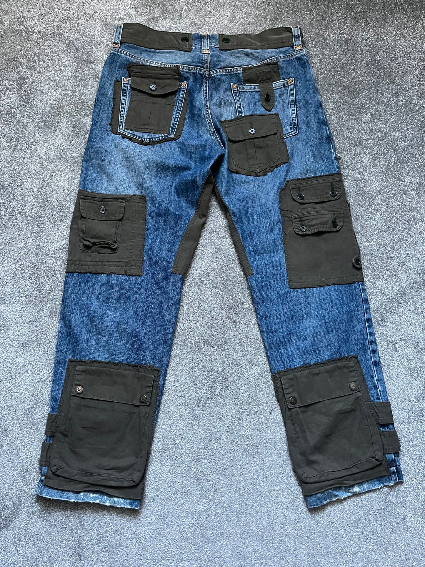 Dolce & Gabbana A/W05 Hybrid Multi Pocket Cargo Denim Jeans