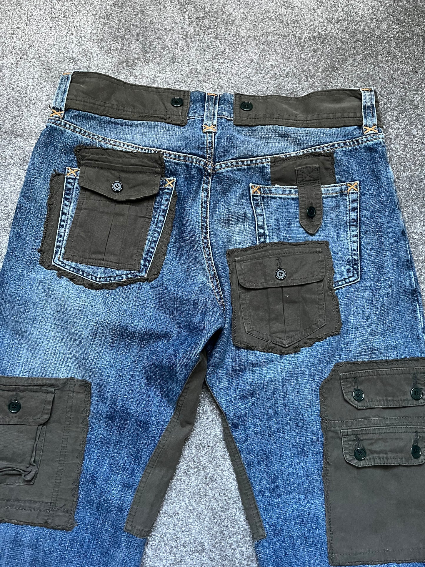 Dolce & Gabbana A/W05 Hybrid Multi Pocket Cargo Denim Jeans