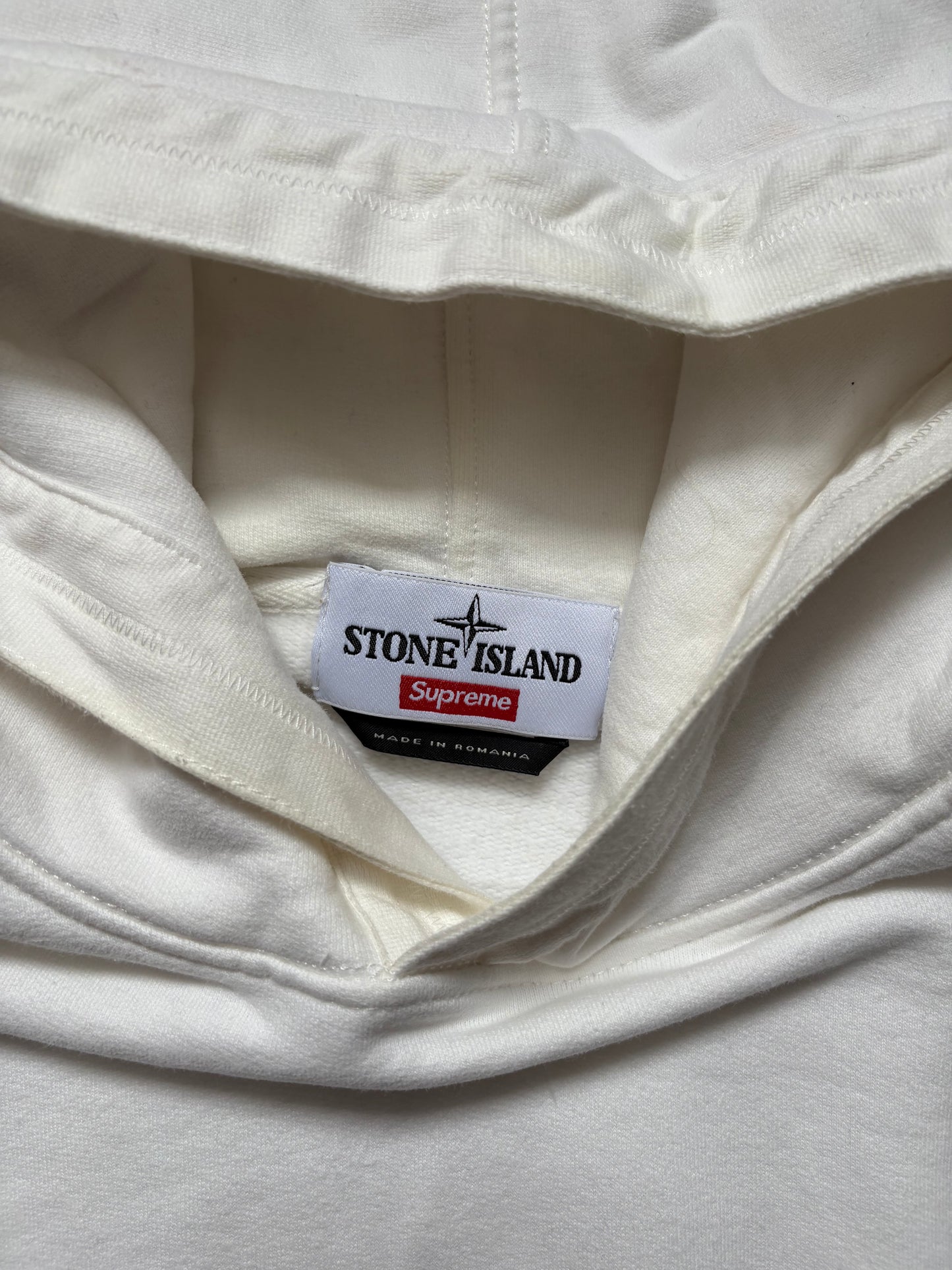 Stone Island x Supreme 2017 White Reflective Hoodie