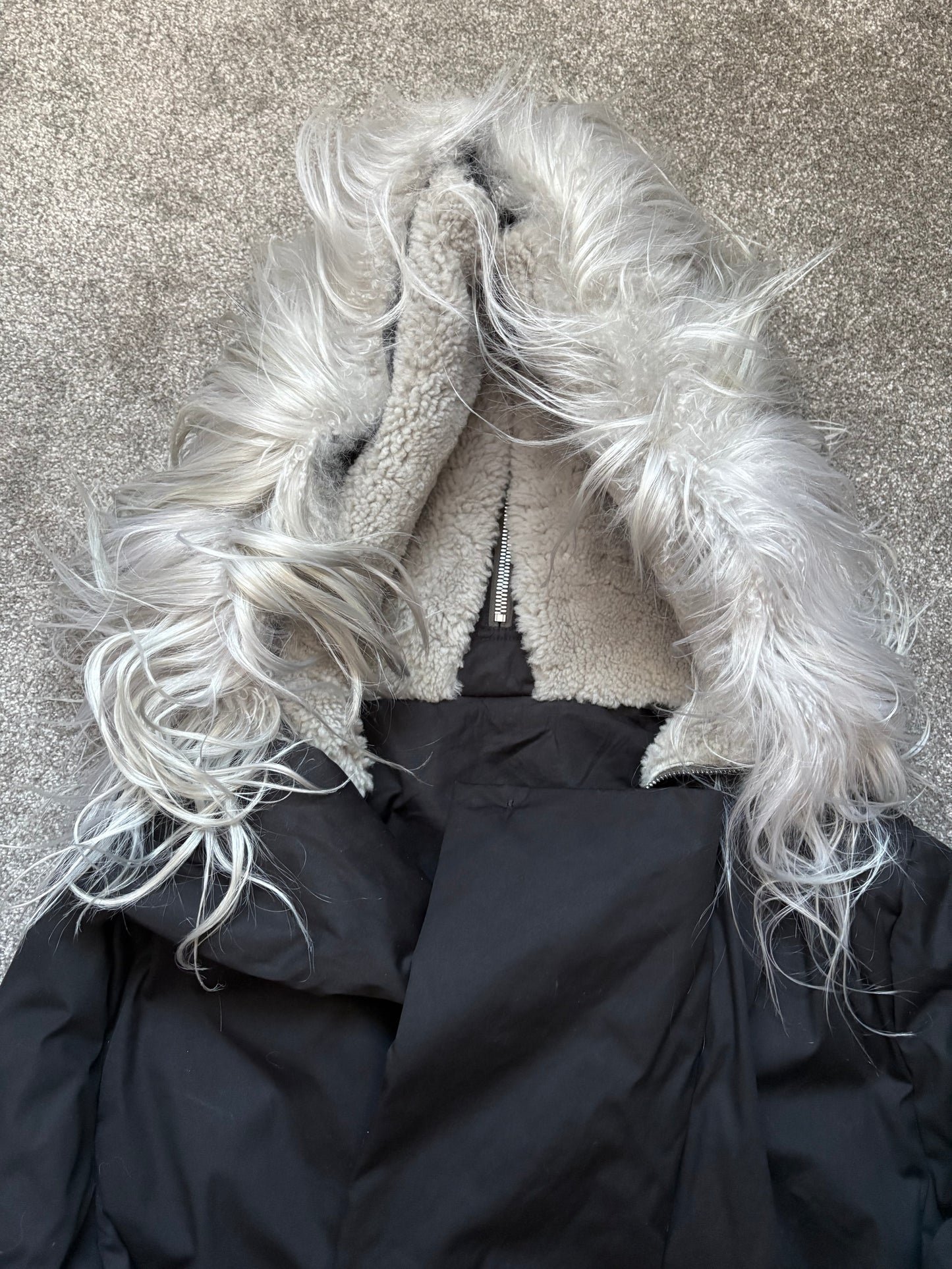 Rick Owens FW22 Goat Fur Strobe Parka Jacket