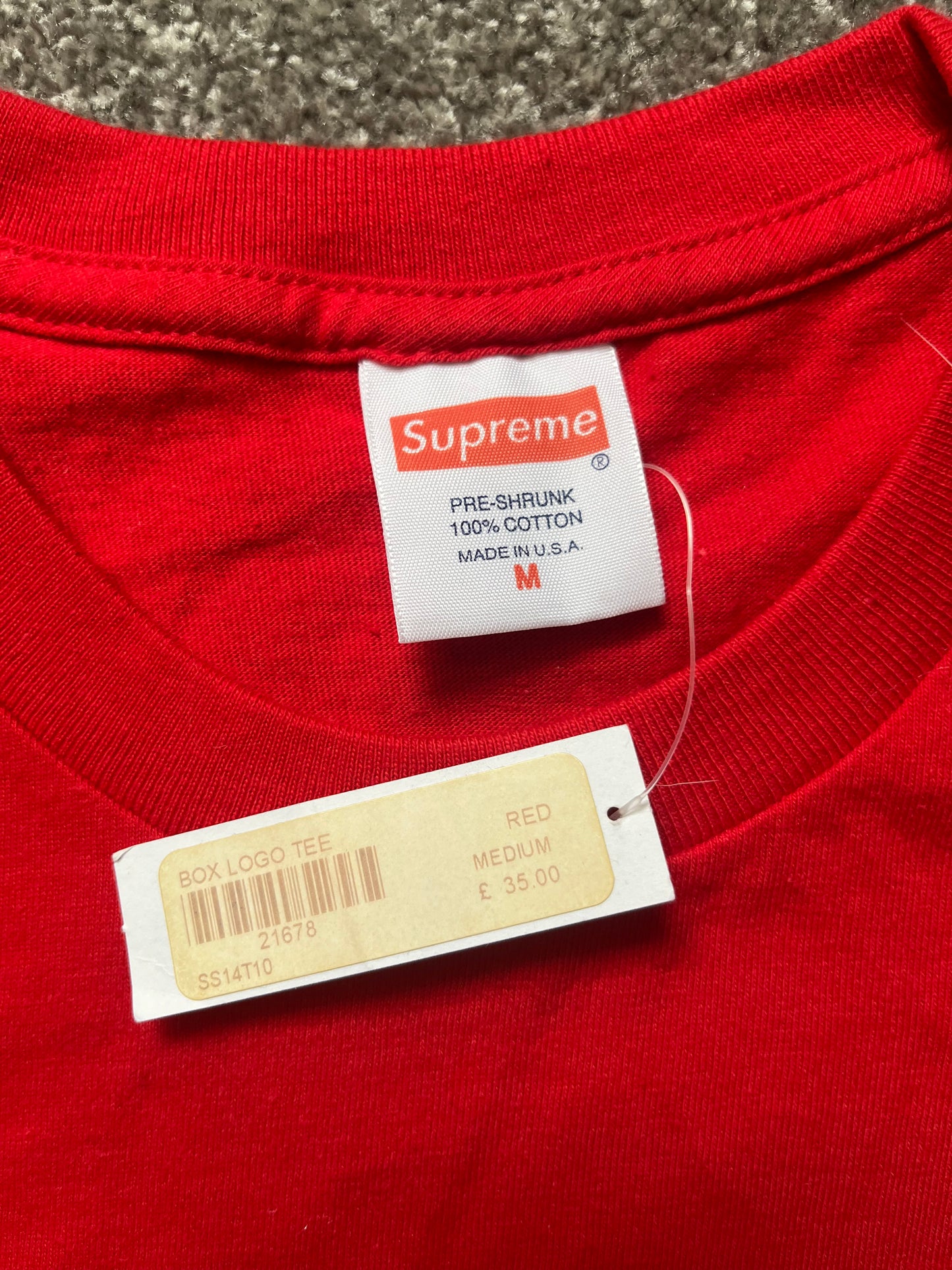 Supreme Red 20th Anniversary Box Logo Shirt