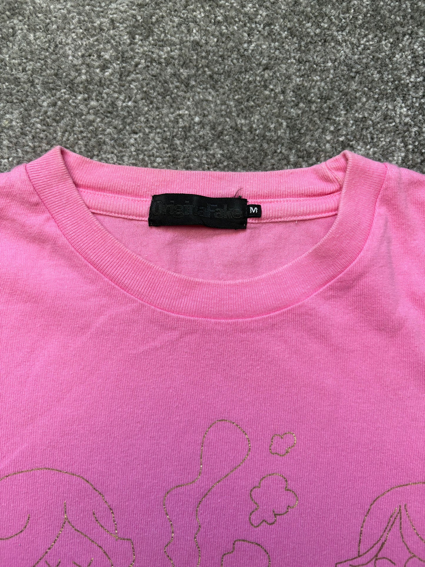 Original Fake Kaws 2006 Pink Twins Shirt