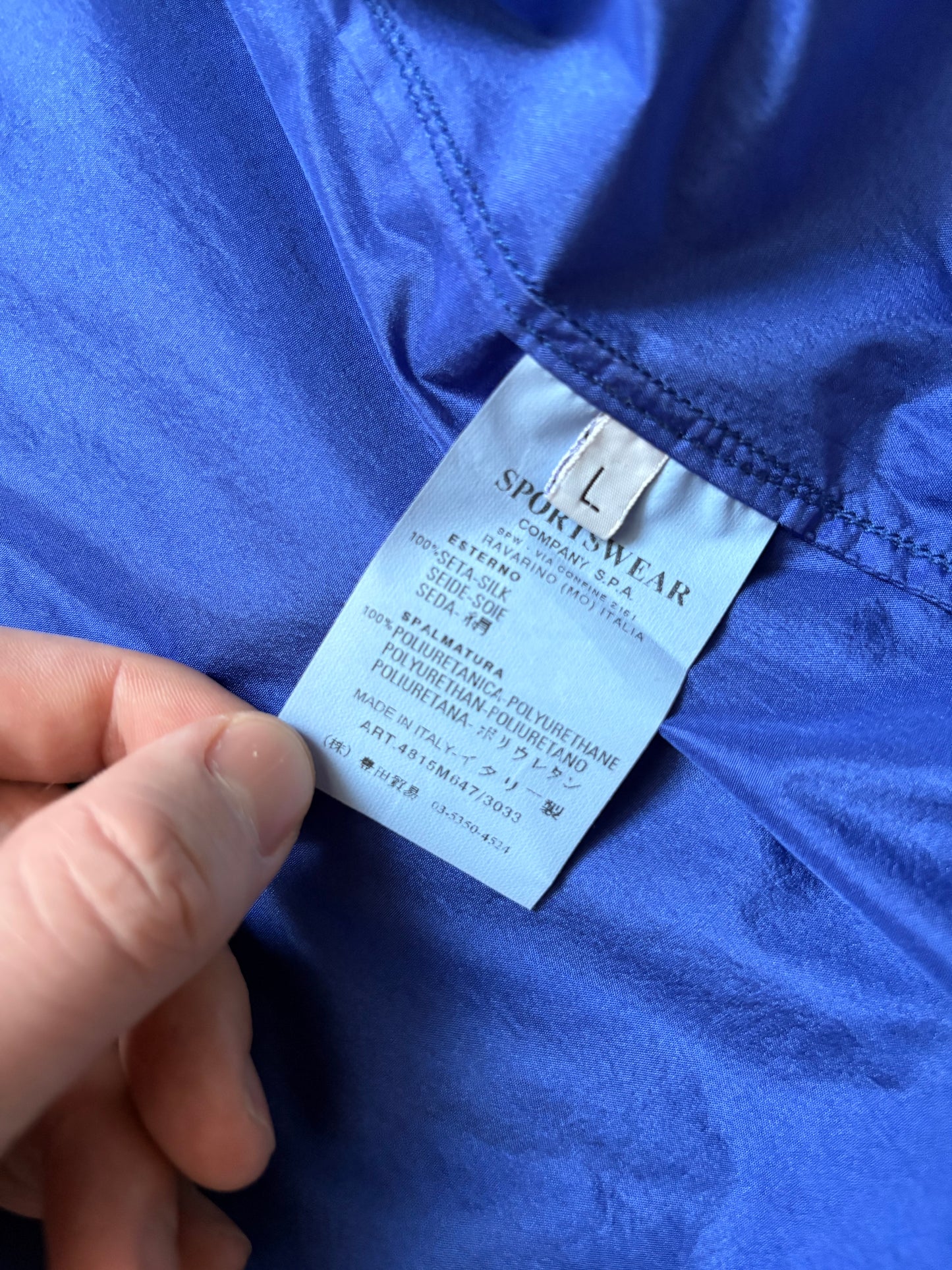 Stone Island 2008 Prismatic Blue Silk Jacket