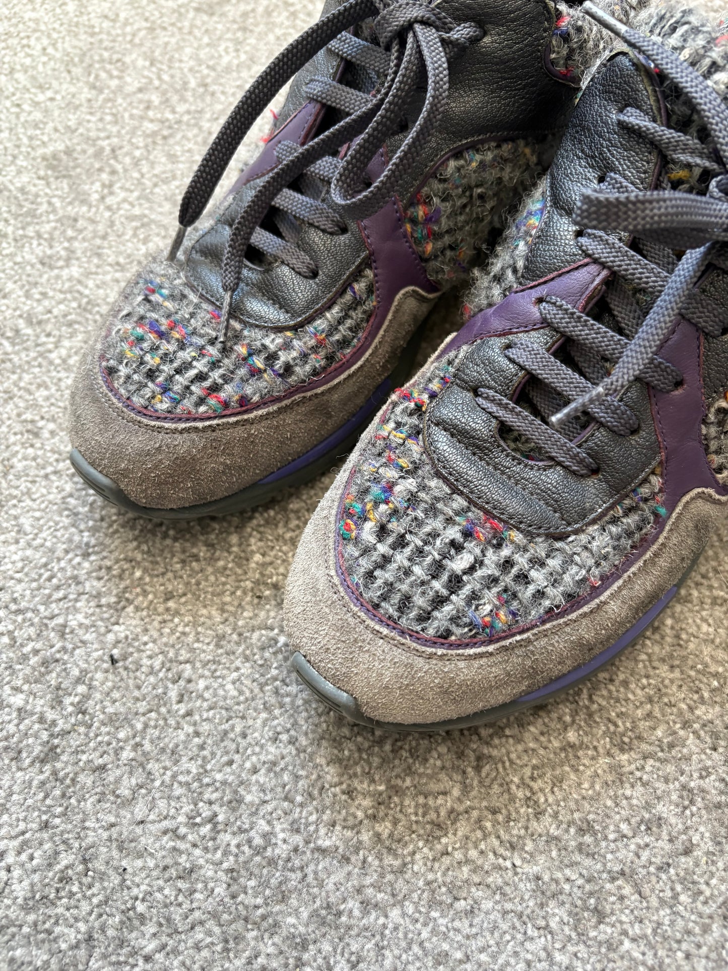 Chanel Tweed Runners Trainers UK7 US8 EU40