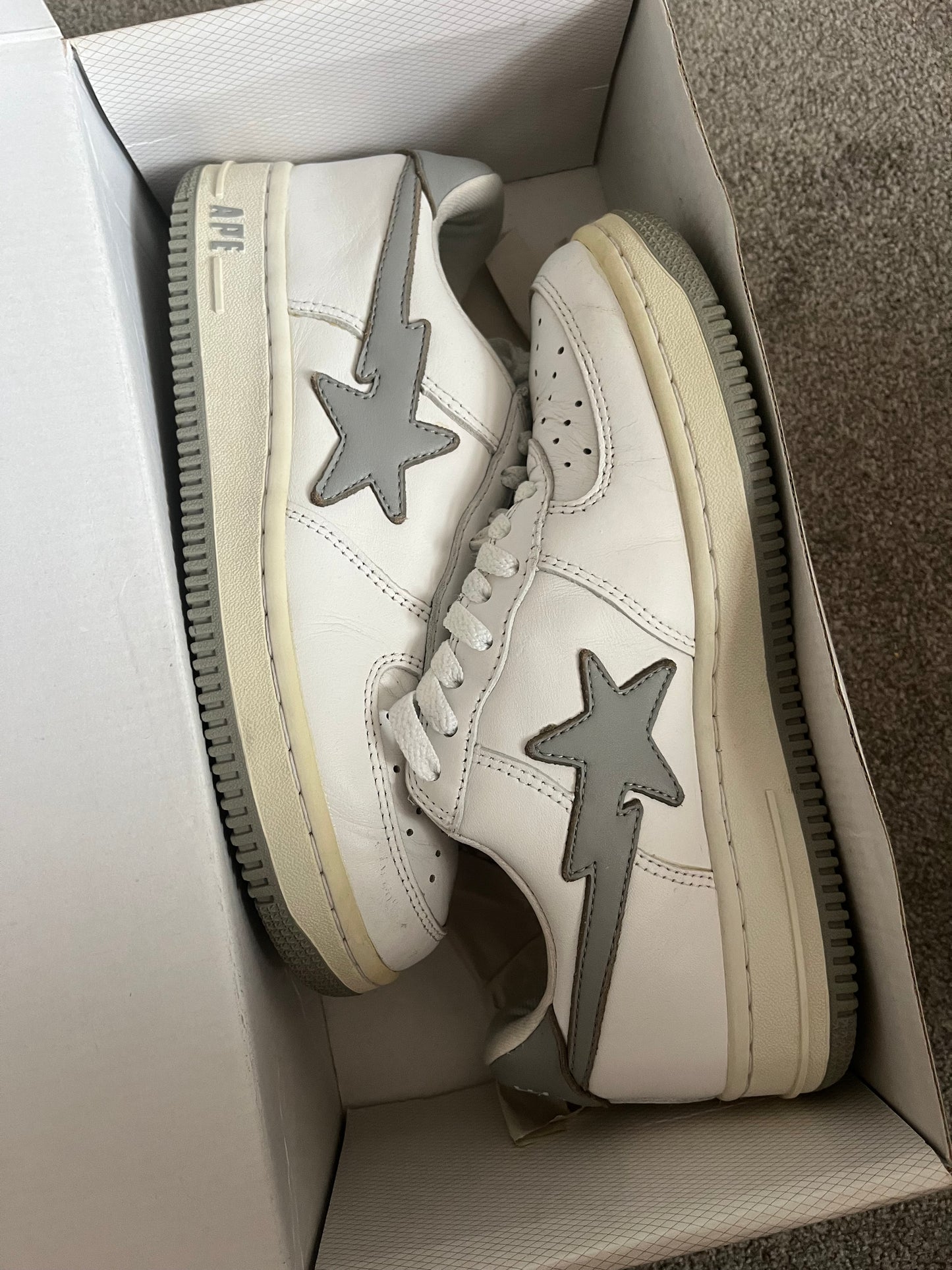 Bape White Leather 2003 Bapestas