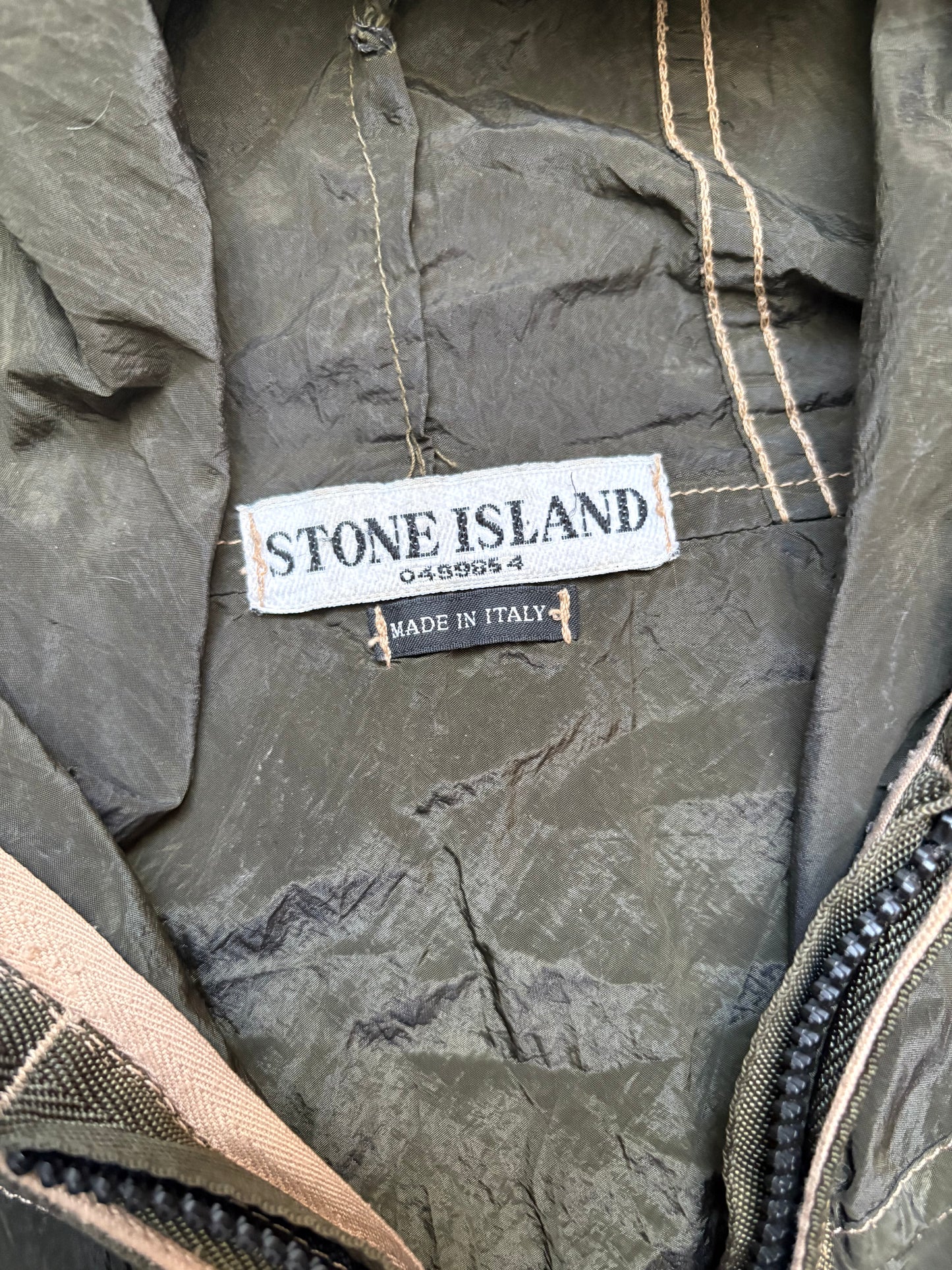 Stone Island 2004 Nylon Metal Olive Hooded Shimmer Jacket