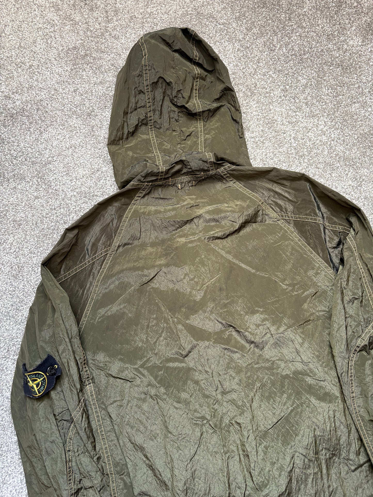 Stone Island 2004 Nylon Metal Olive Hooded Shimmer Jacket