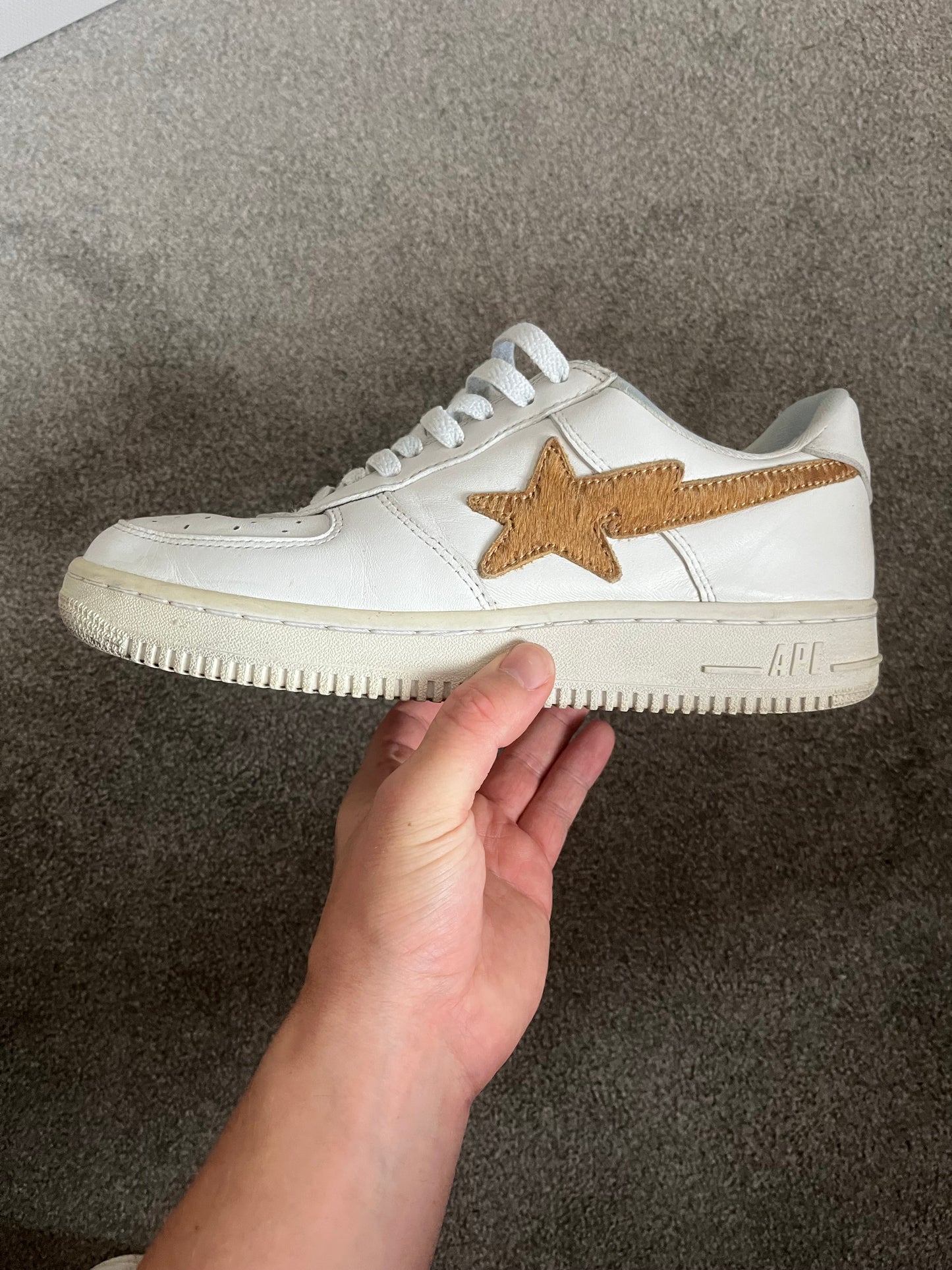 Bape Pony Hair White Leather 2004 Bapestas