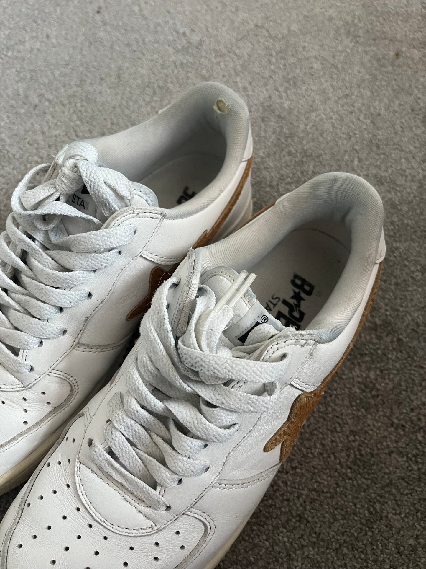 Bape Pony Hair White Leather 2004 Bapestas