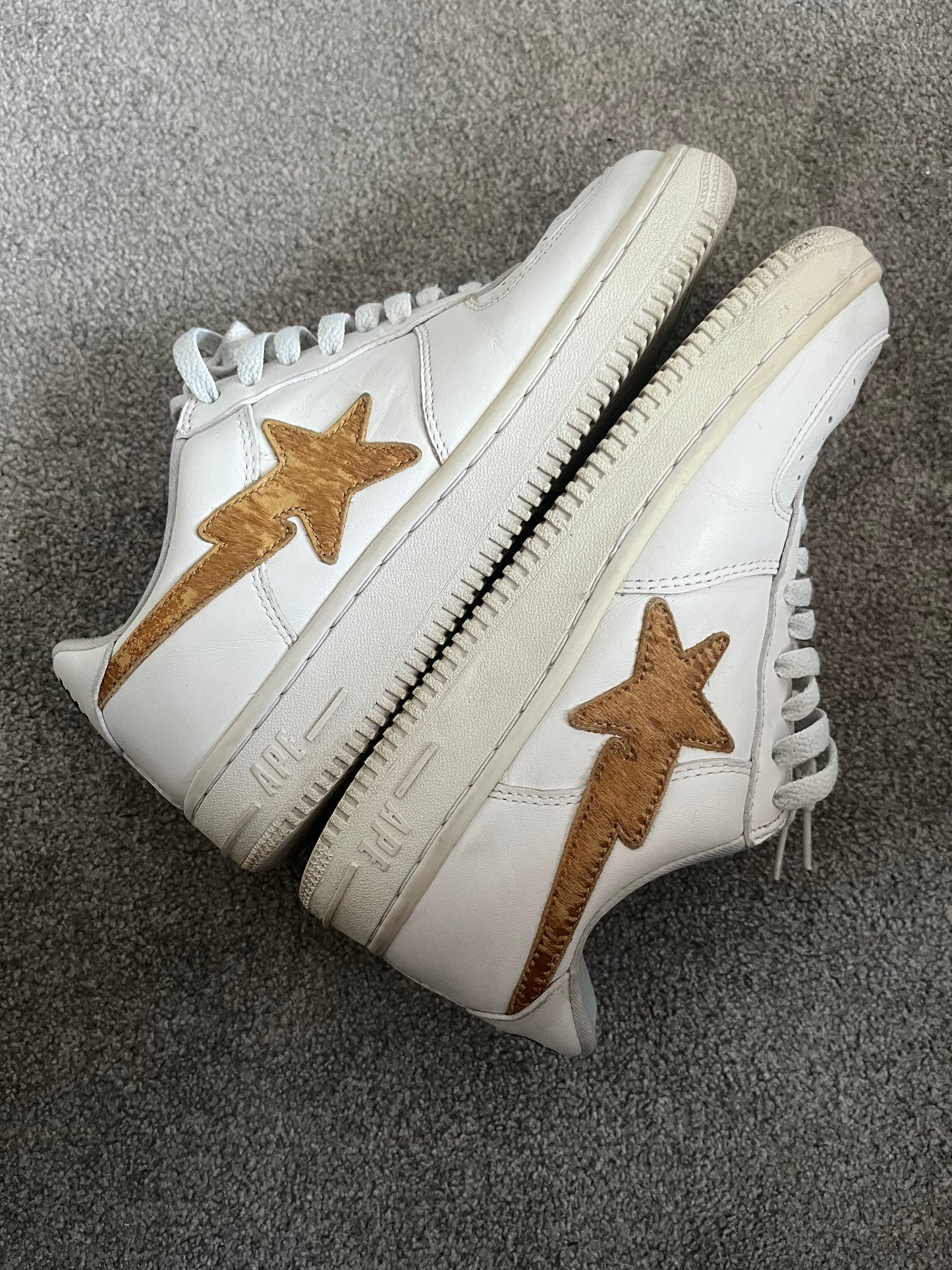 Bape Pony Hair White Leather 2004 Bapestas