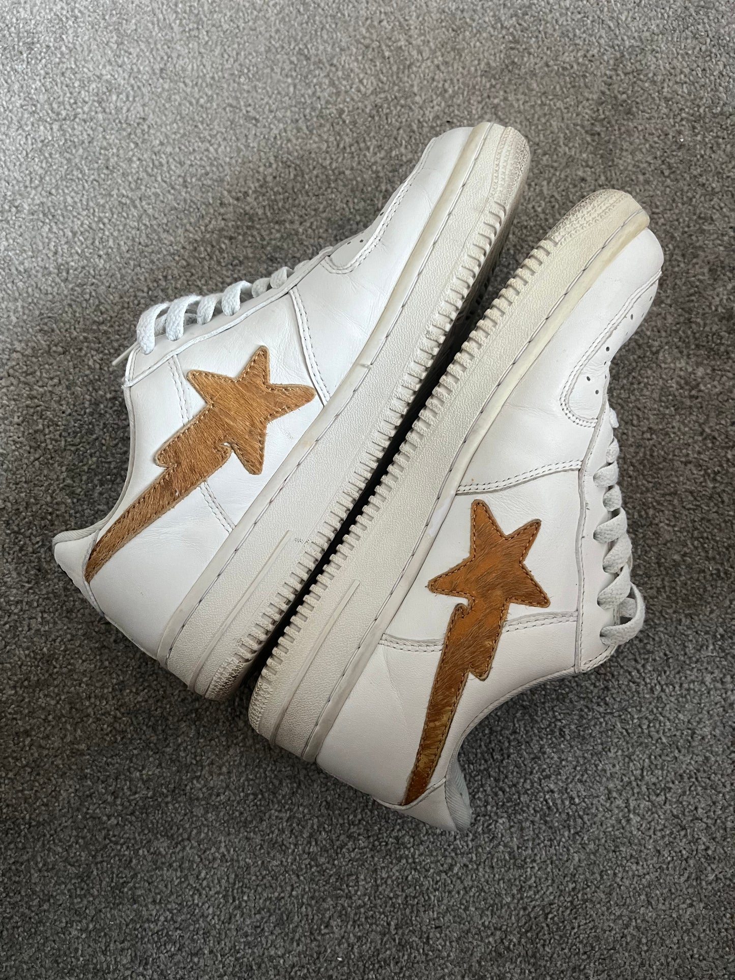 Bape Pony Hair White Leather 2004 Bapestas