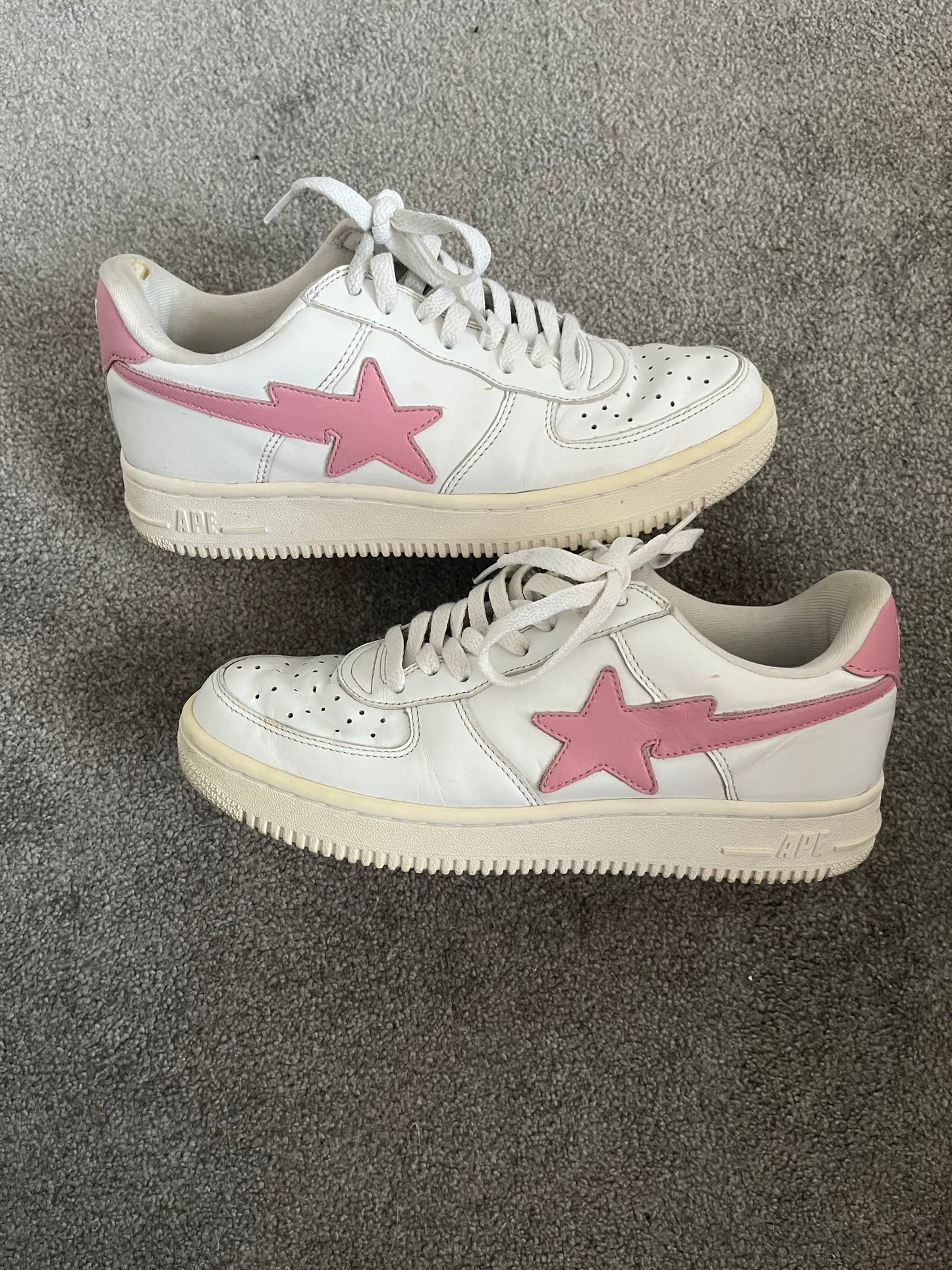 Bape Pink White Leather 2004 Bapestas