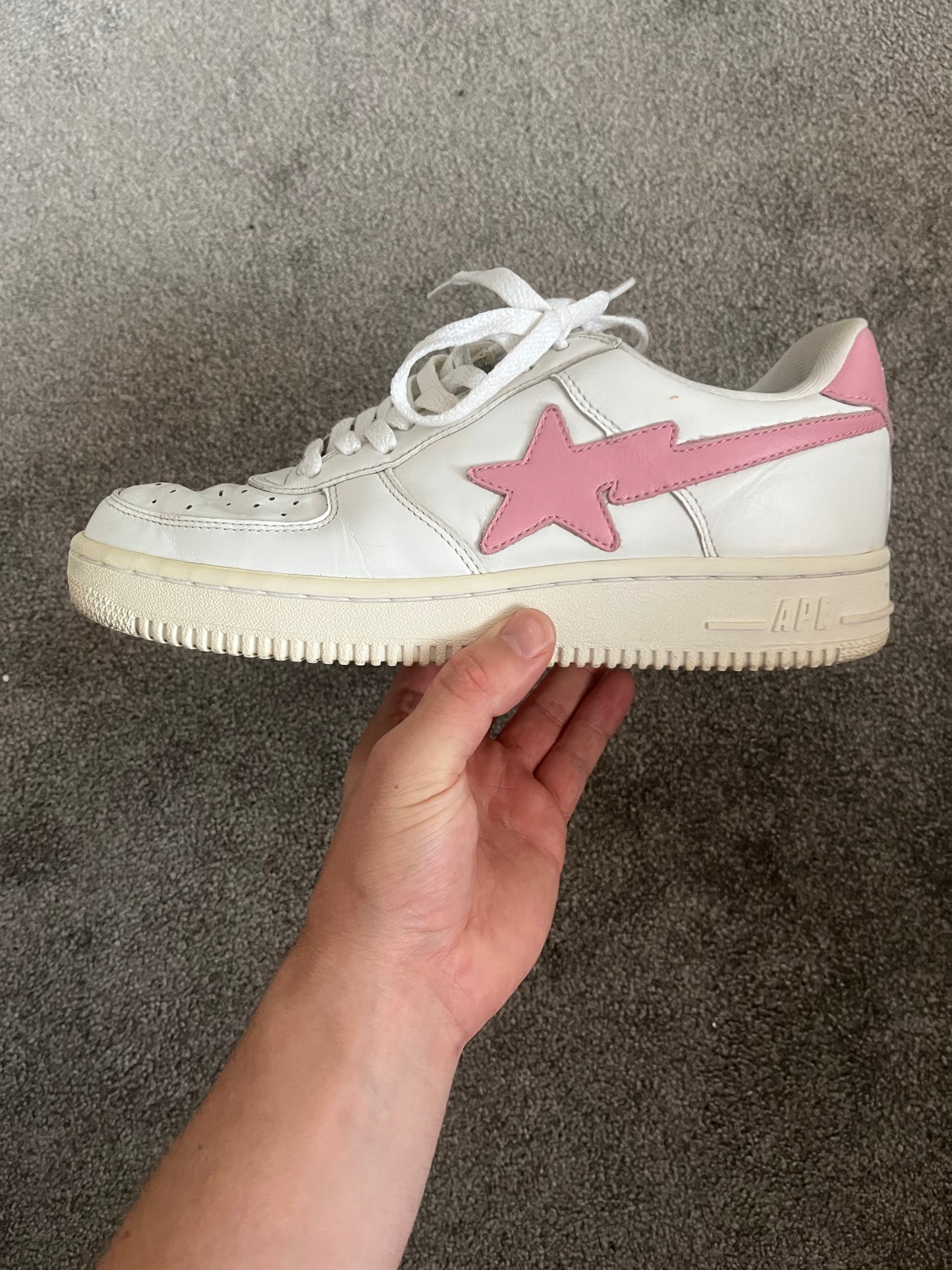 Bape Pink White Leather 2004 Bapestas
